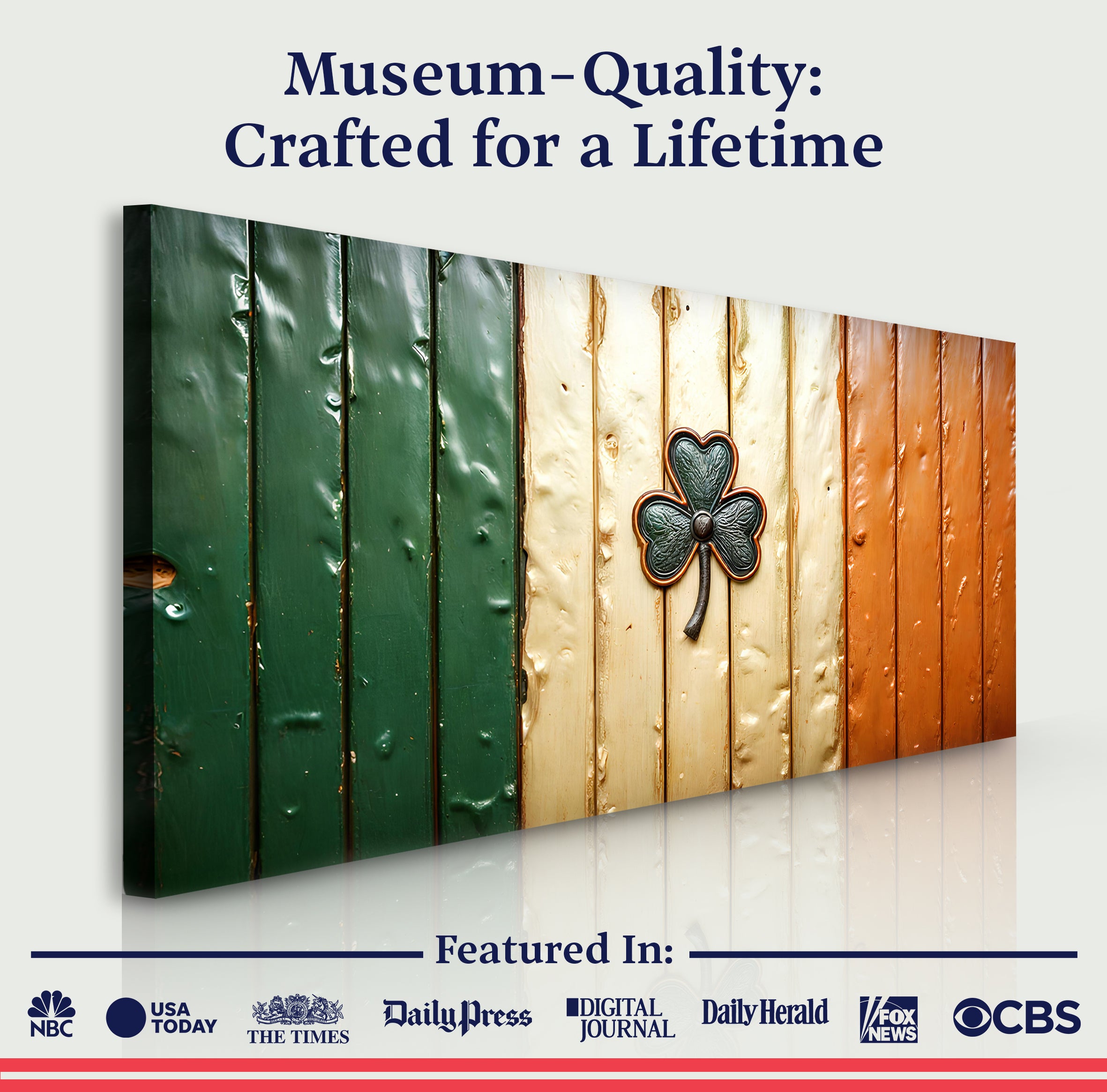 Irish Shamrock Glory Wooden Flag Wall Art II on sale at MyriadMart