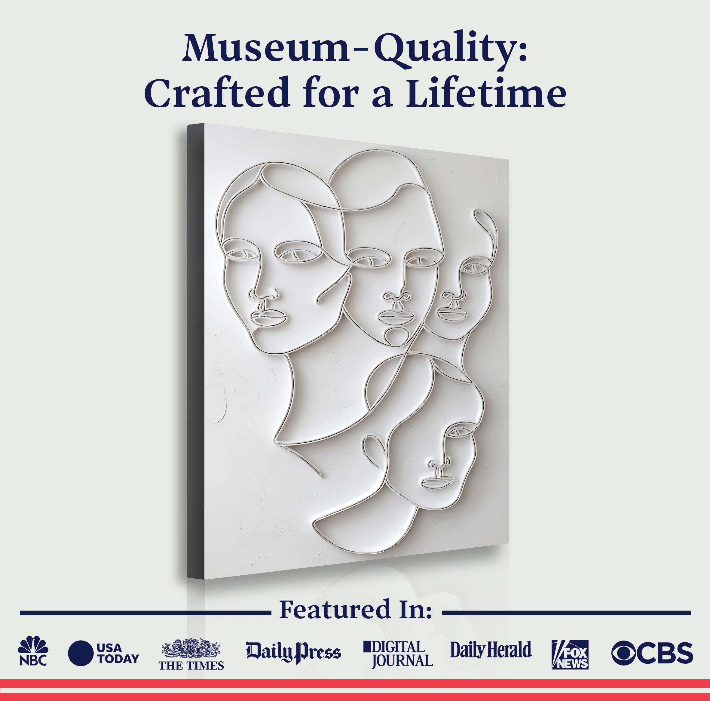 3D Minimalist Faces Wall Art on sale at MyriadMart