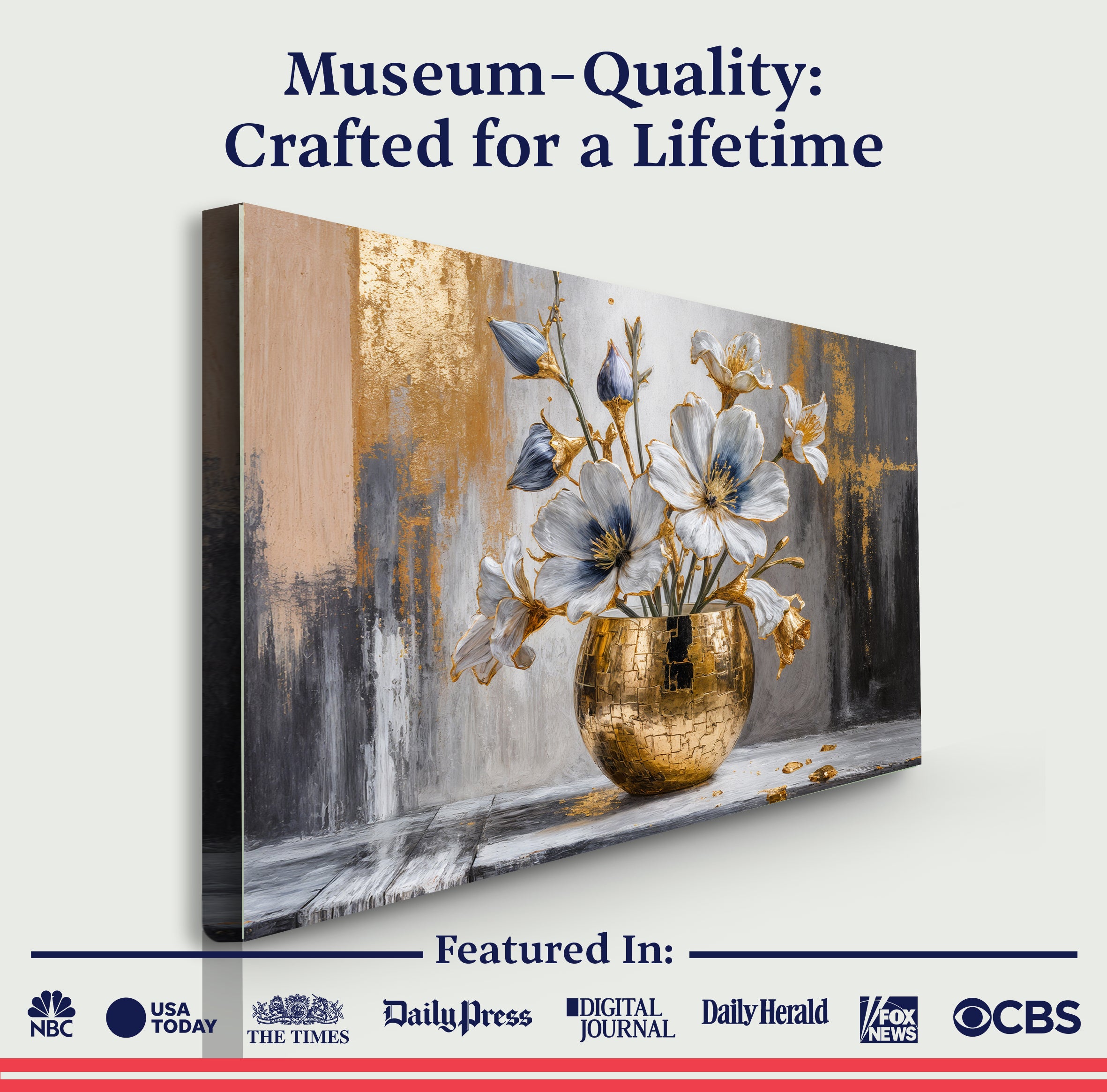 Magnolia Bloom in Gold Abstract Wall Art on sale at MyriadMart