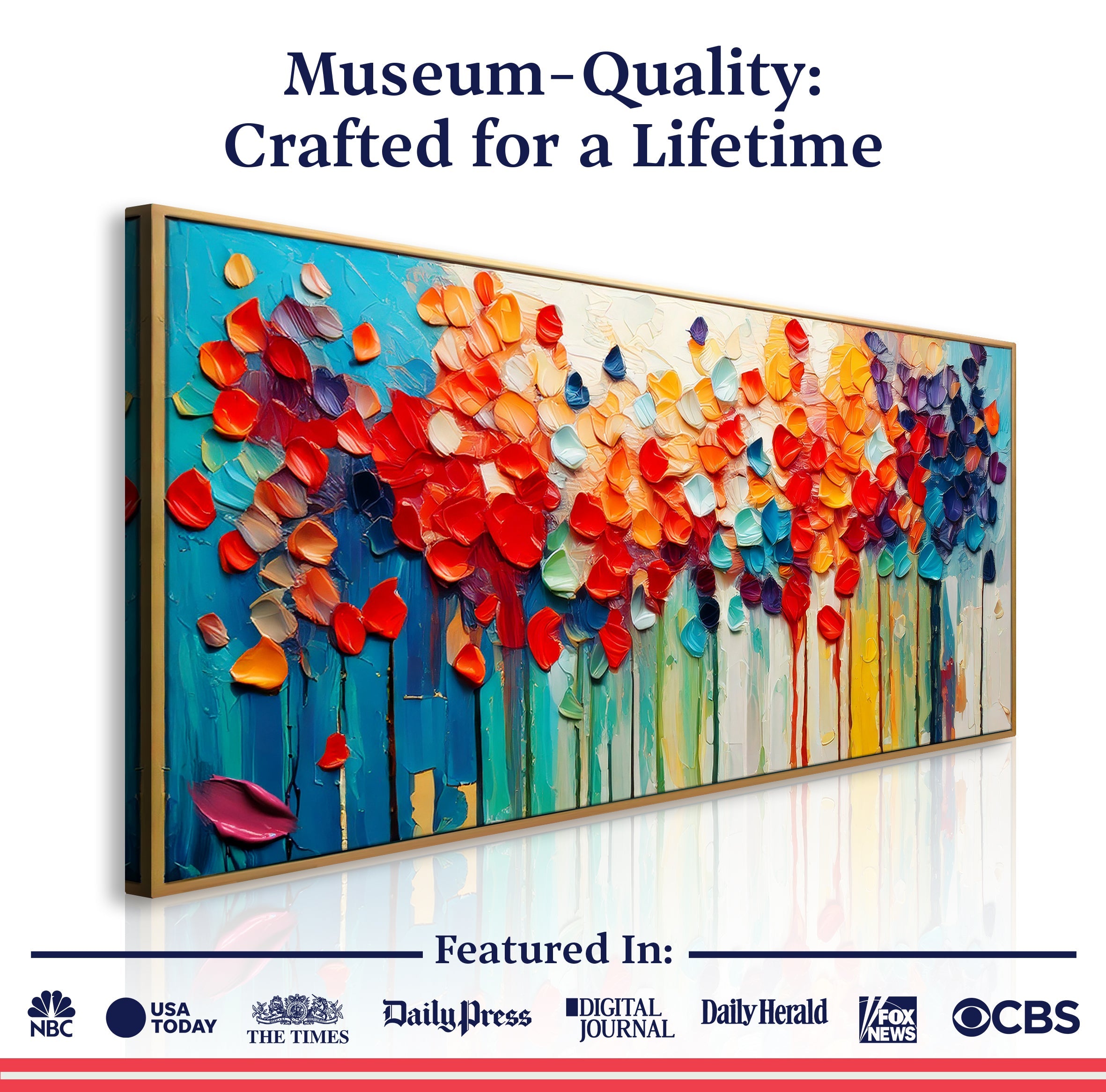 Colorful Petals Impasto Wall Art on sale at MyriadMart