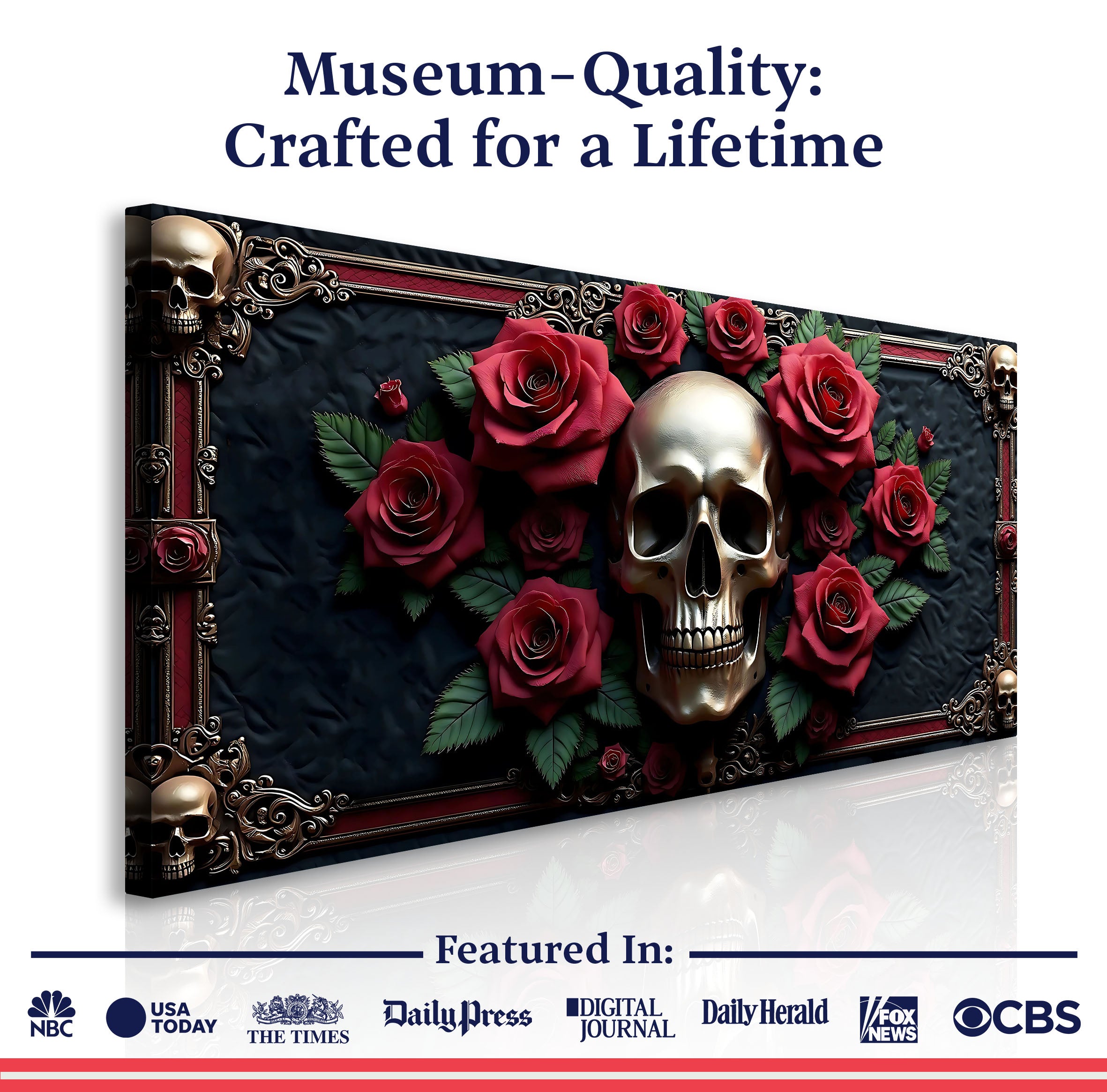 3D Vintage Skull Wall Art III on sale at MyriadMart