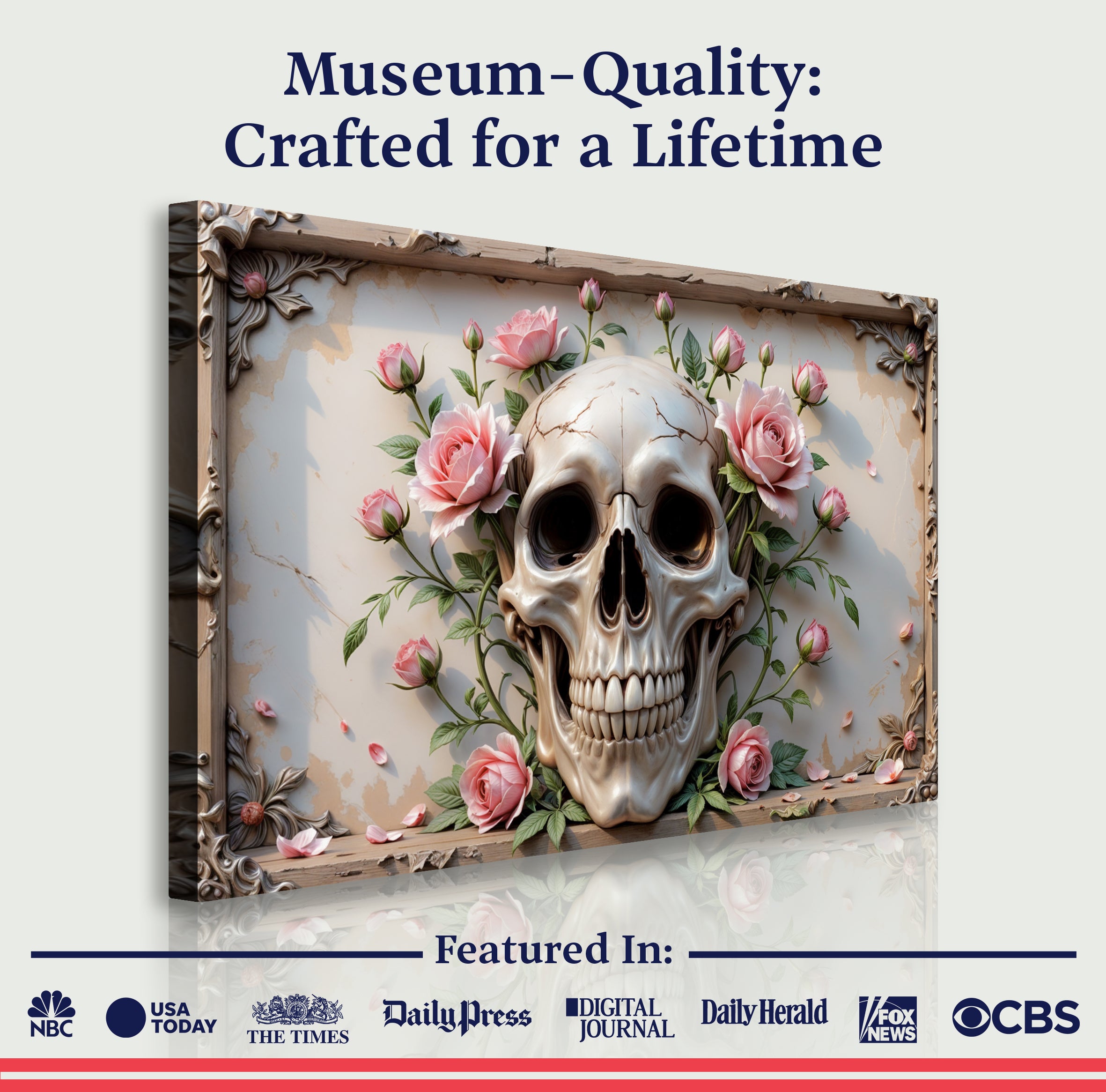 3D Rose And Skull Wall Art V on sale at MyriadMart