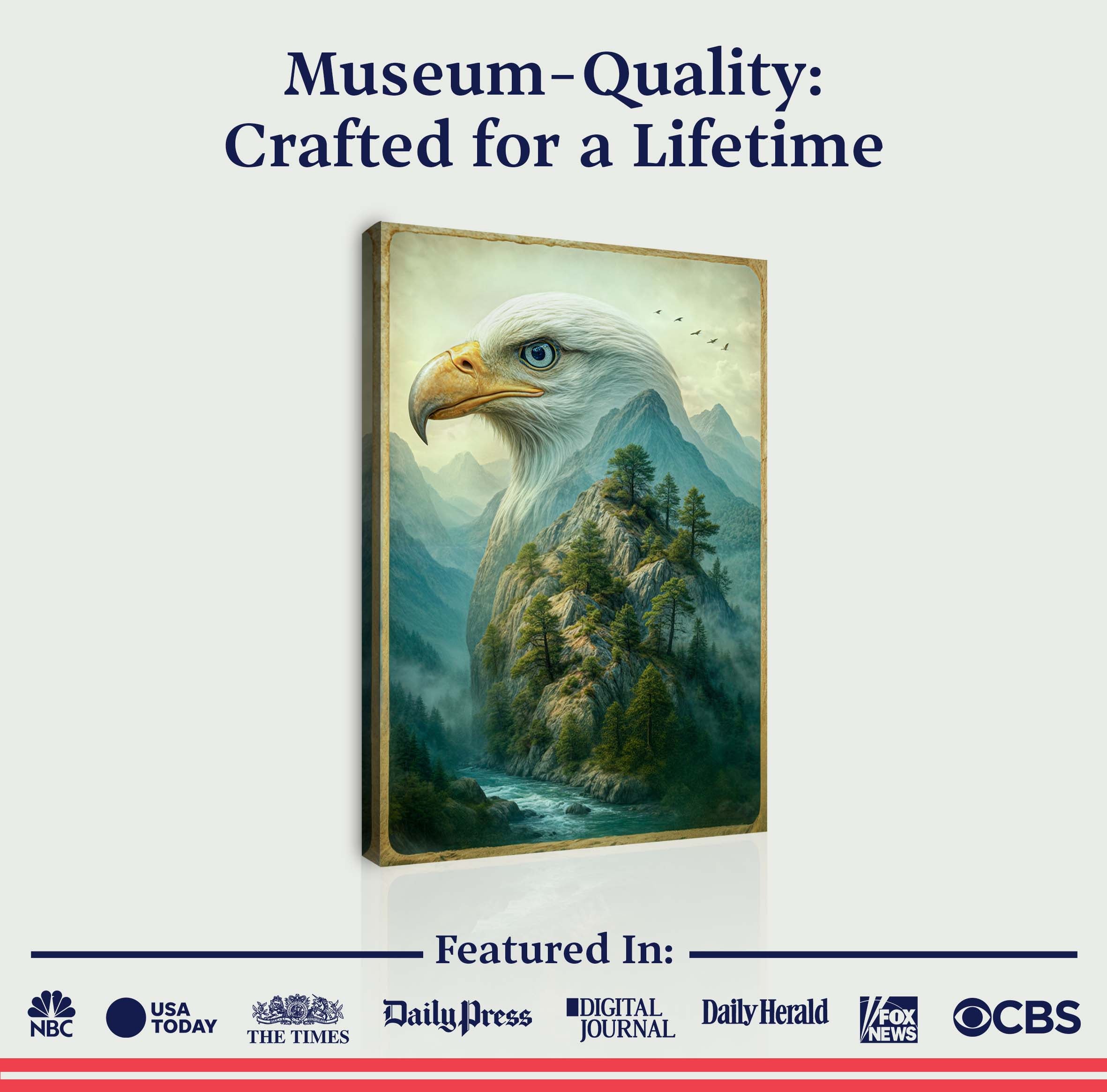 Eagle Over The Canyon Double Exposure Wall Art on sale at MyriadMart