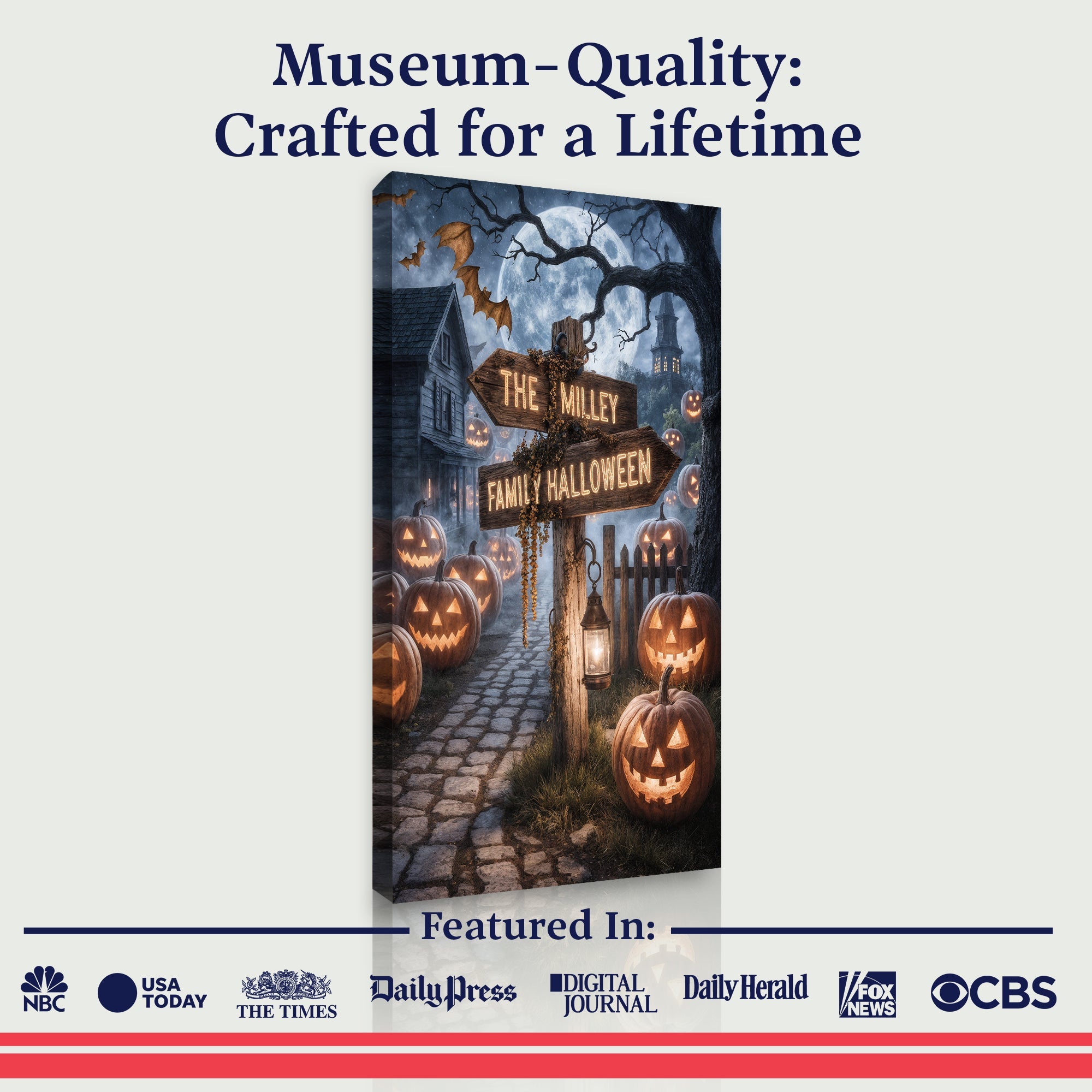 Personalized Family Name Street Sign Halloween Wall Art on sale at MyriadMart