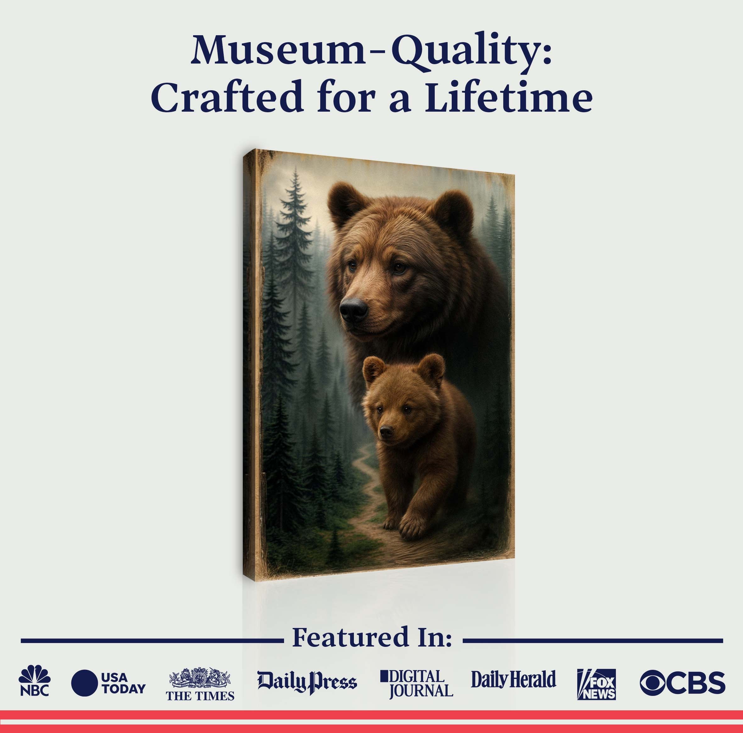 Path of the Wild Kin Bear and Cub Wall Art on sale at MyriadMart