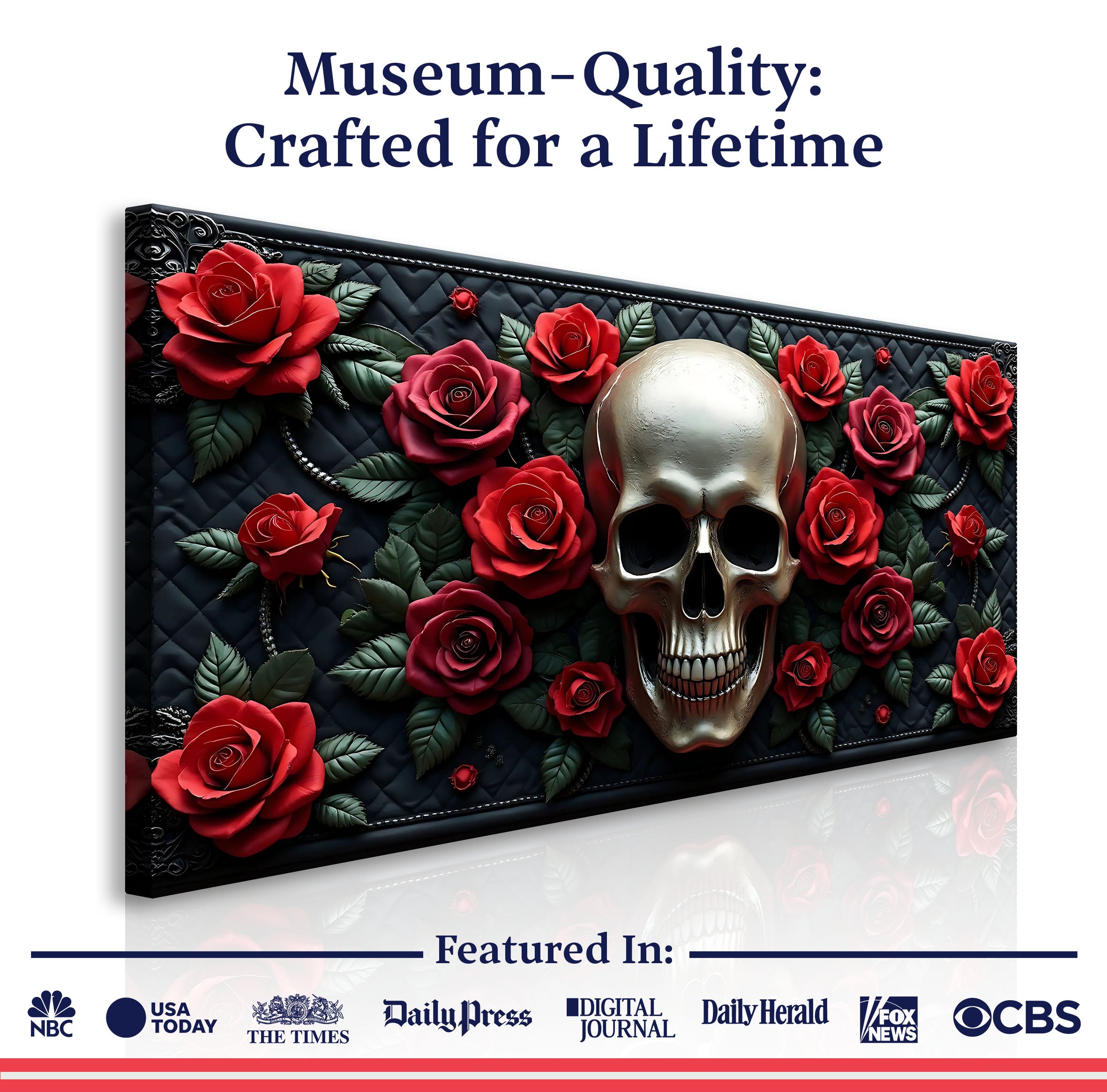 3D Vintage Skull Wall Art V on sale at MyriadMart