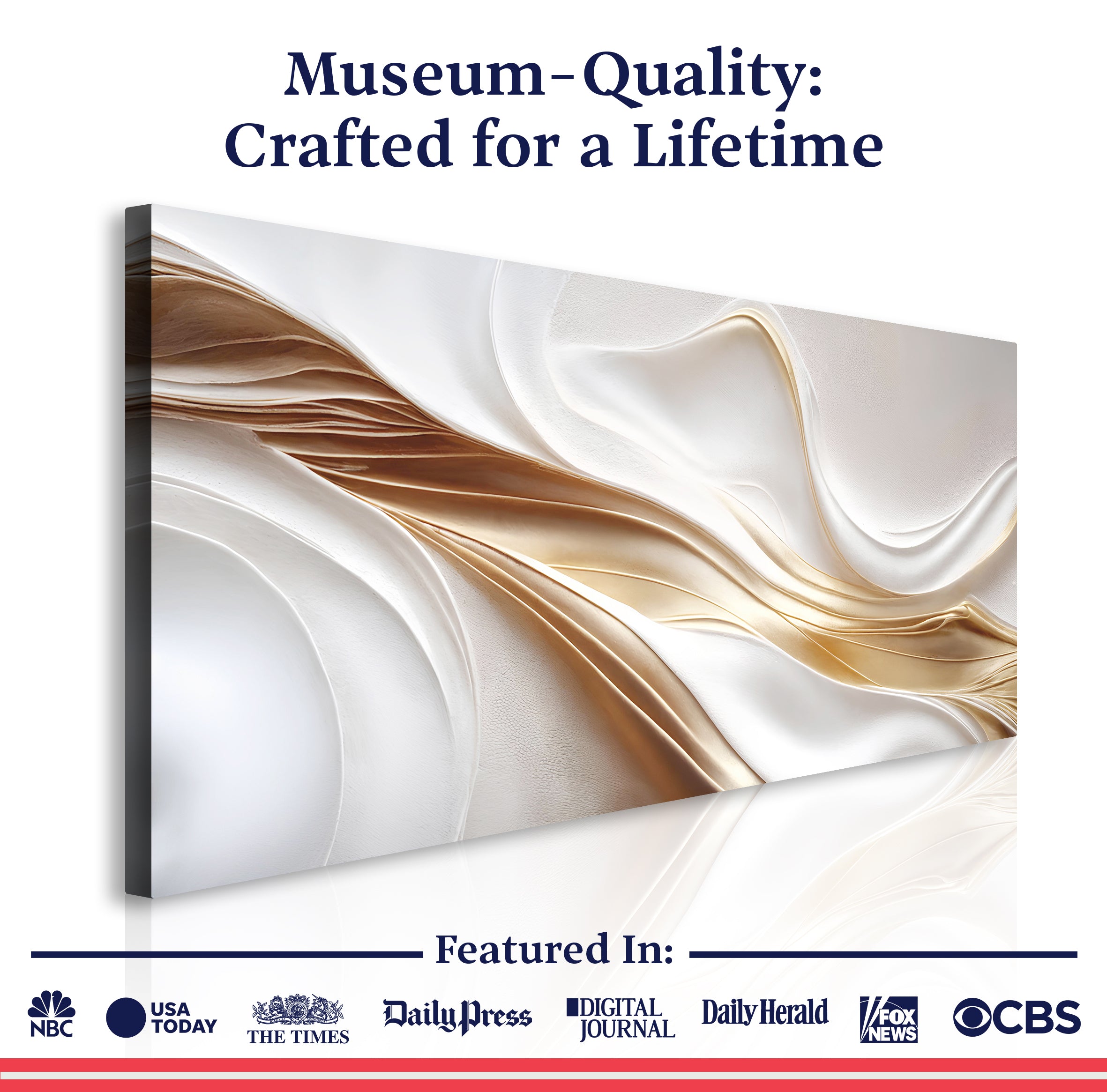 White and Gold Abstract Wall Art on sale at MyriadMart