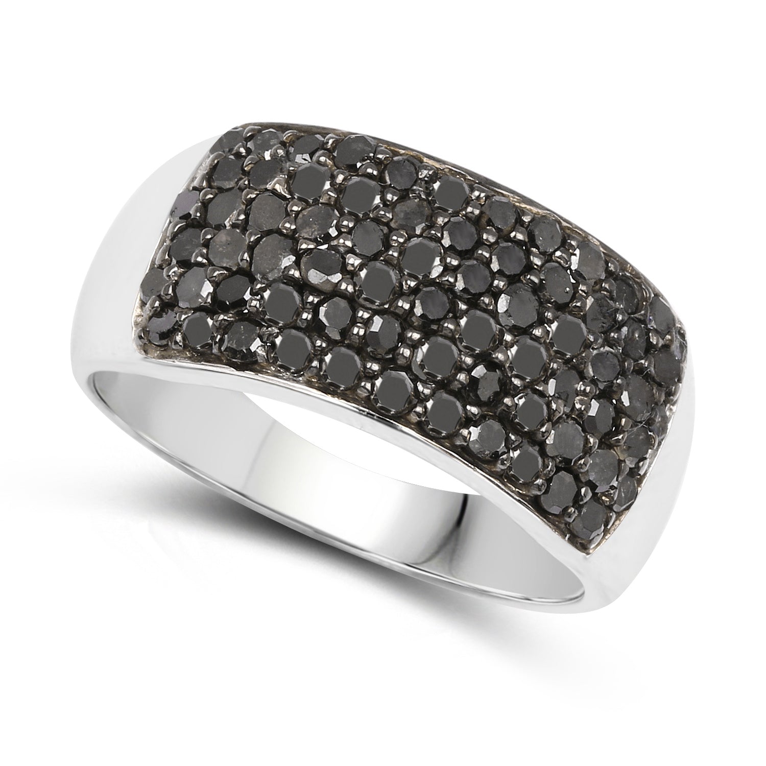 1.21 Carat Genuine Black Diamond .925 Sterling Silver Ring on sale at MyriadMart