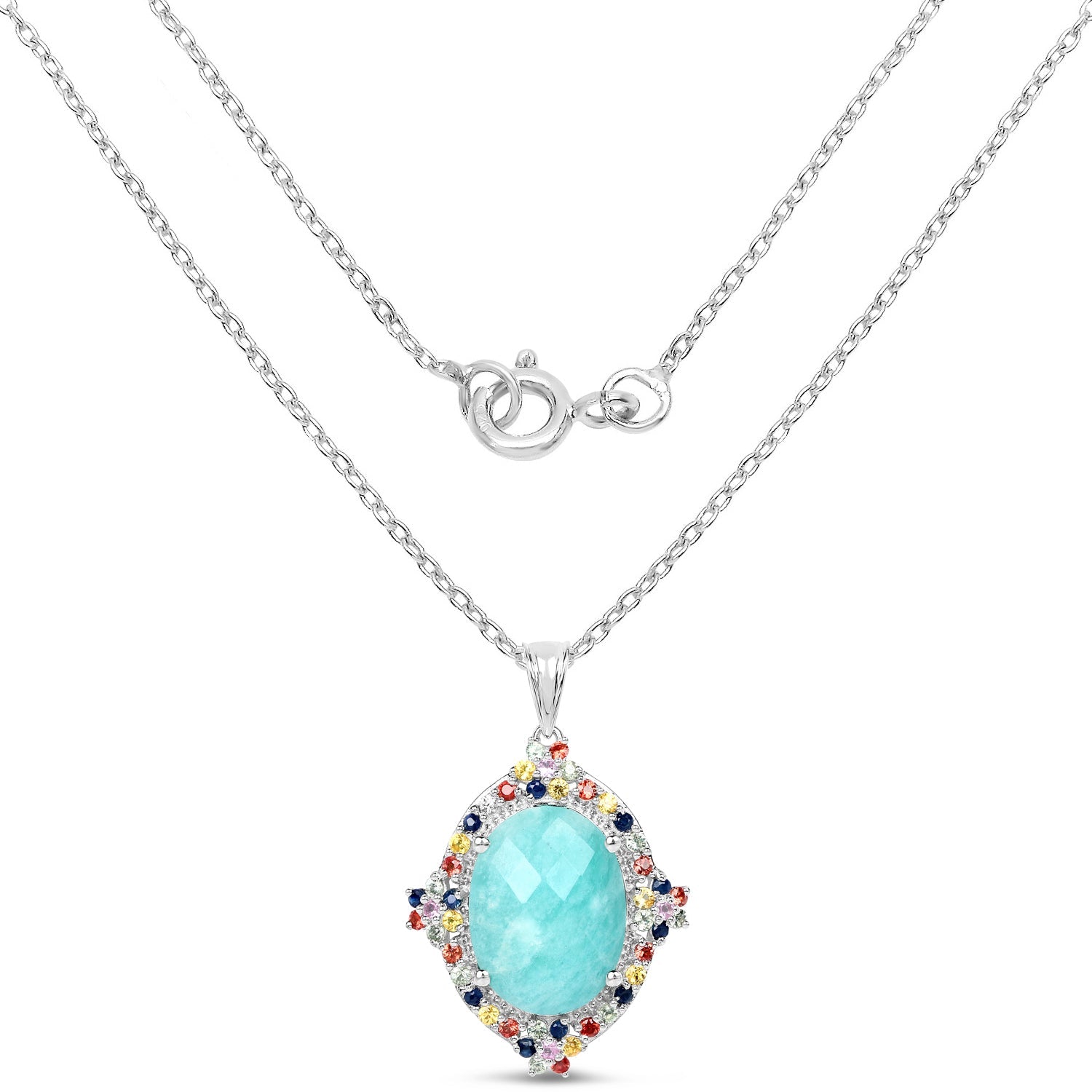 18.50 Carat Genuine Multi Stone .925 Sterling Silver Pendant on sale at MyriadMart