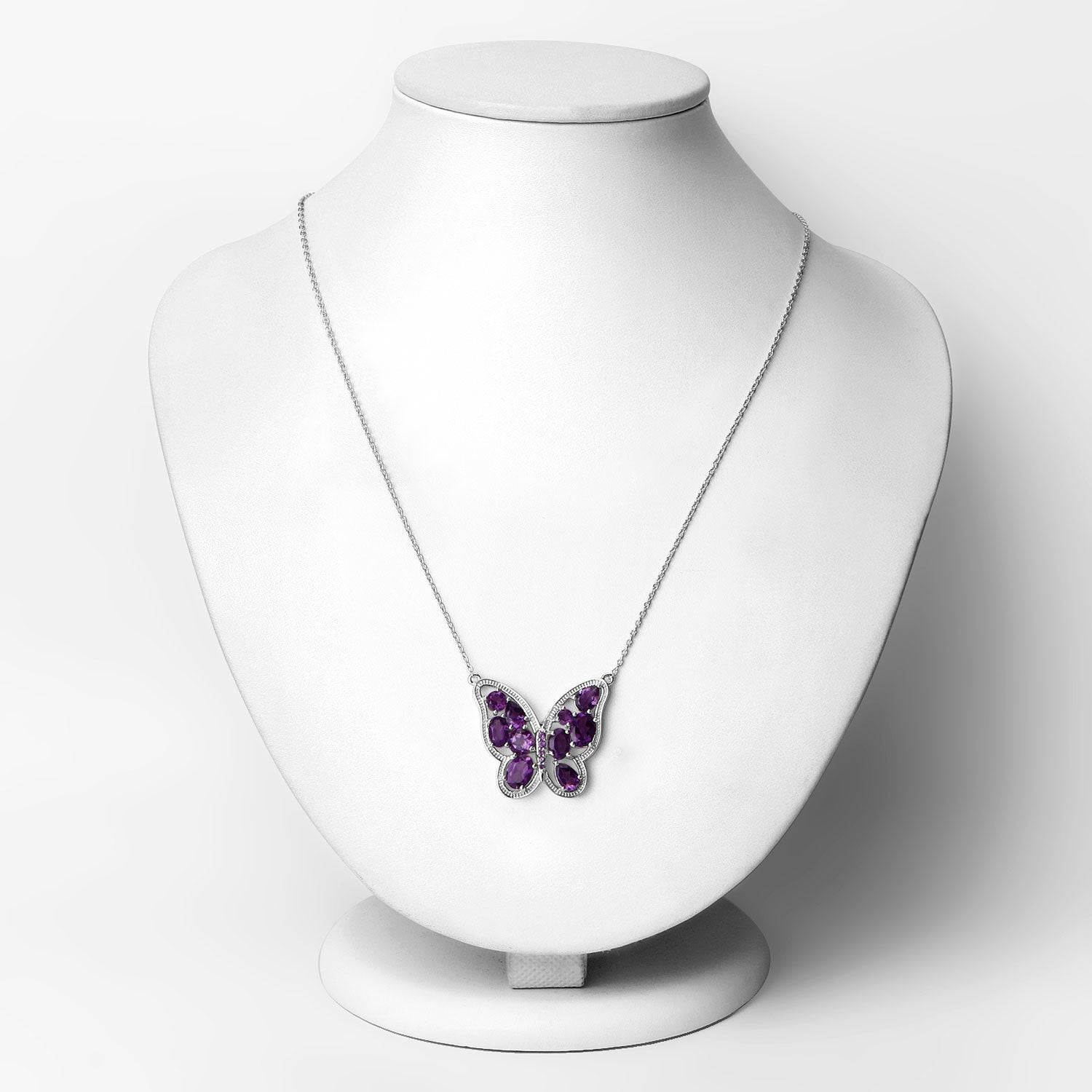 4.32 Carat Genuine Amethyst .925 Sterling Silver Necklace on sale at MyriadMart