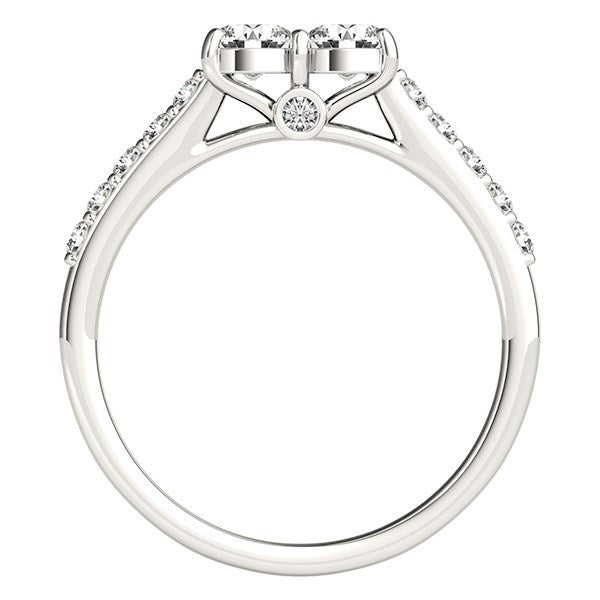 14k White Gold Round Two Stone Diamond Ring 3/4 cttw on sale at MyriadMart