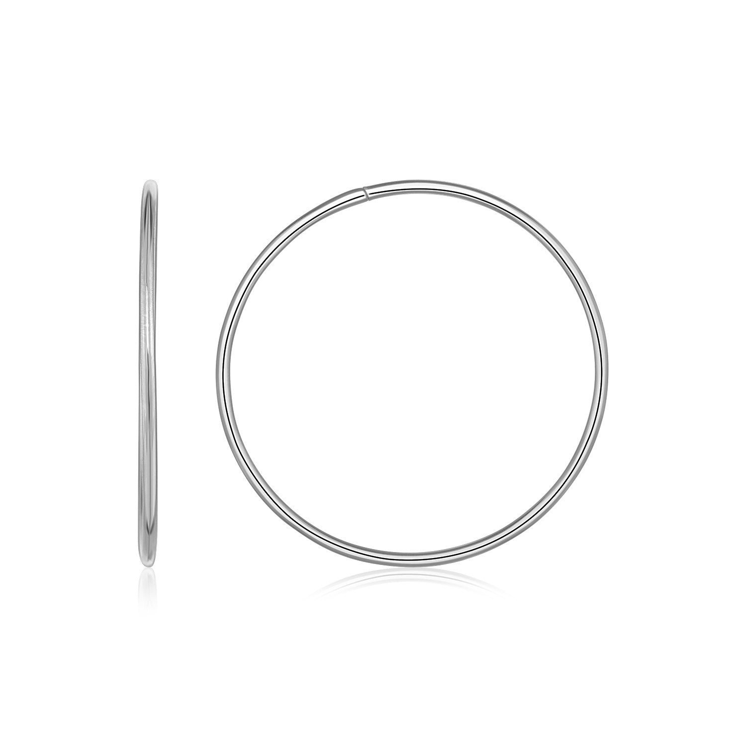 Endless Hoop Style Earrings in 14k White Gold on sale at MyriadMart