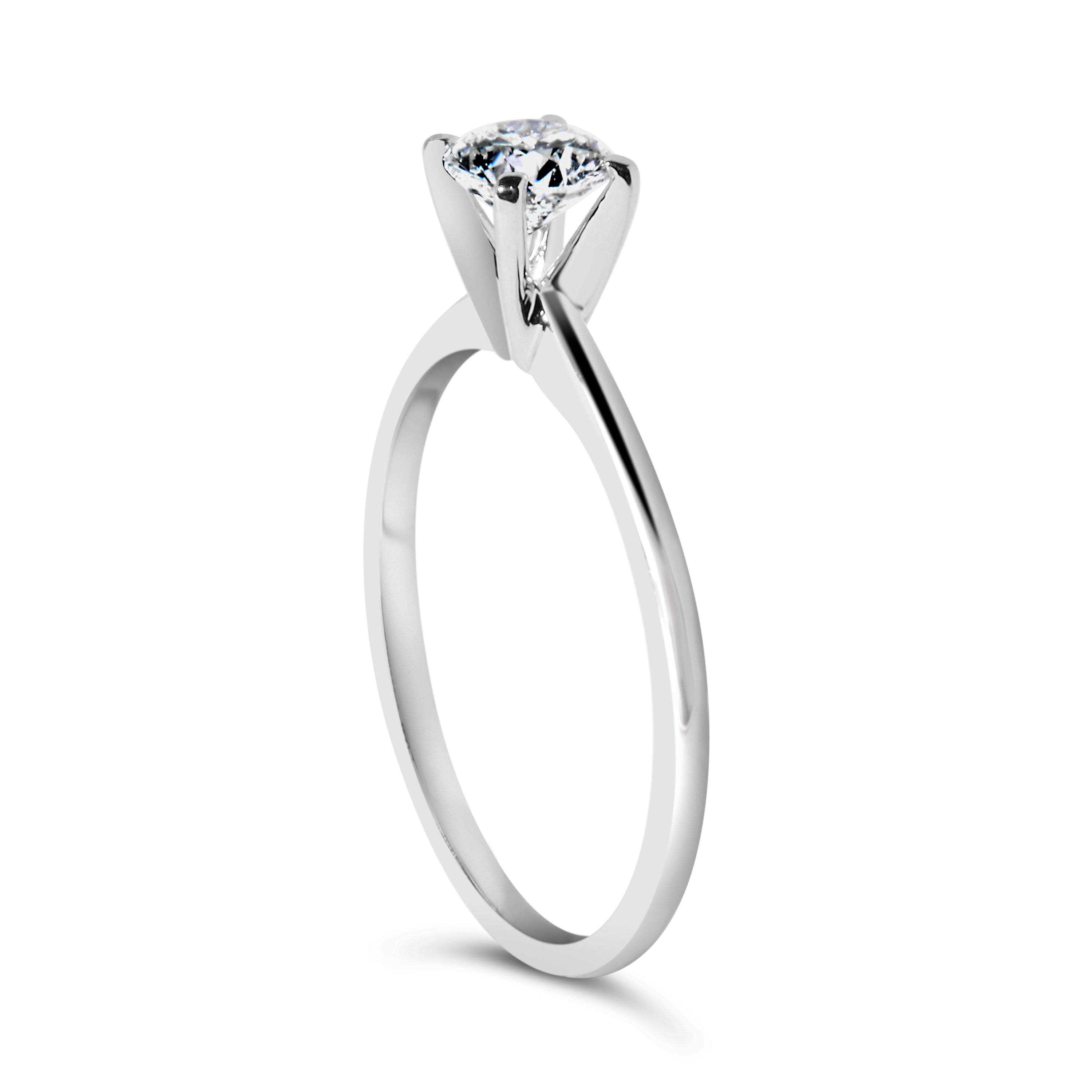 14K White Gold 1/2 Cttw Round Lab Grown Diamond 4 Prong Solitaire Engagement Ring F-G Color, VS2-SI1 Clarity - Size 7 on sale at MyriadMart