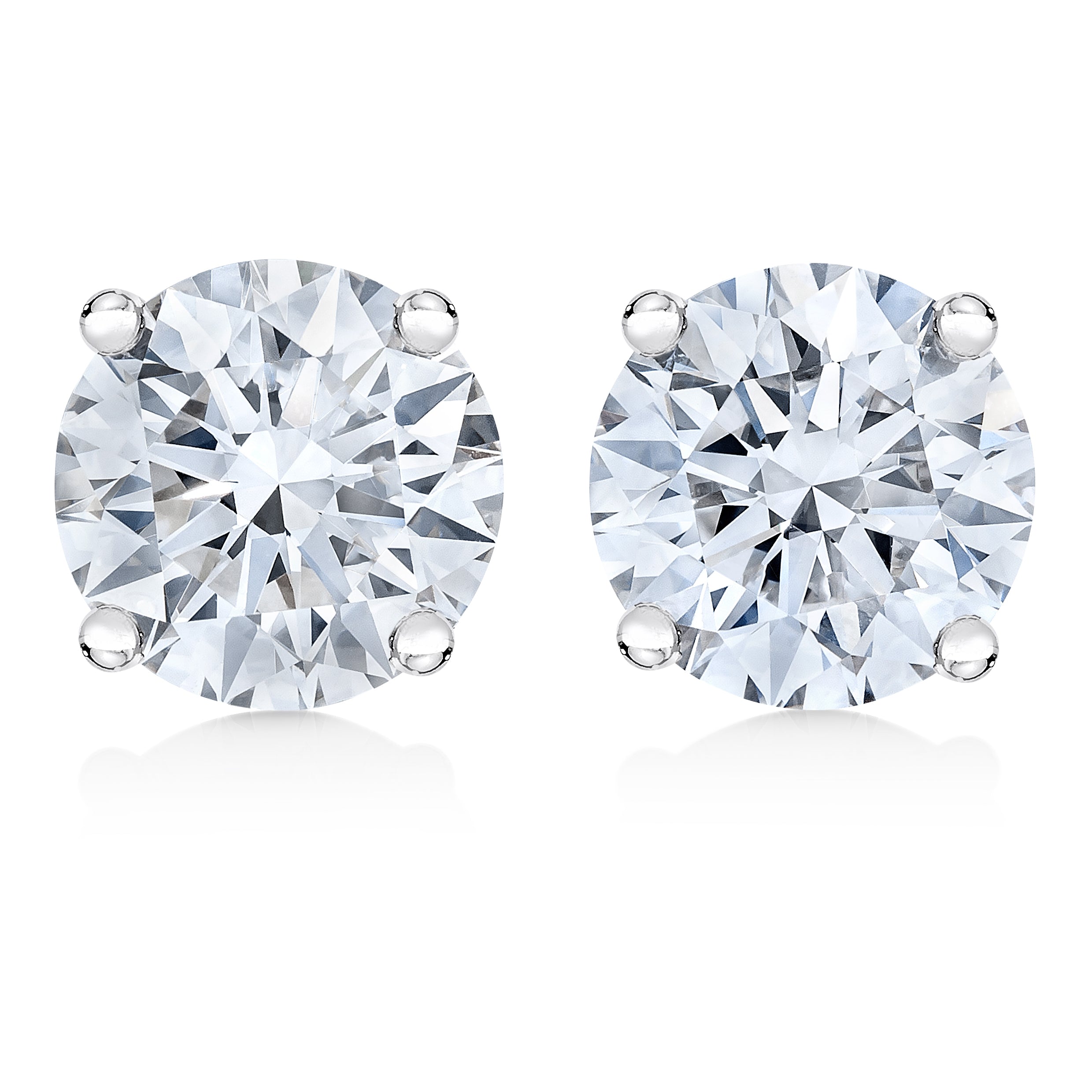 AGS Certified 14K White Gold 1.0 Cttw 4-Prong Set Brilliant Round-Cut Solitaire Diamond Push Back Stud Earrings H-I Color, SI2-I1 Clarity on sale at MyriadMart