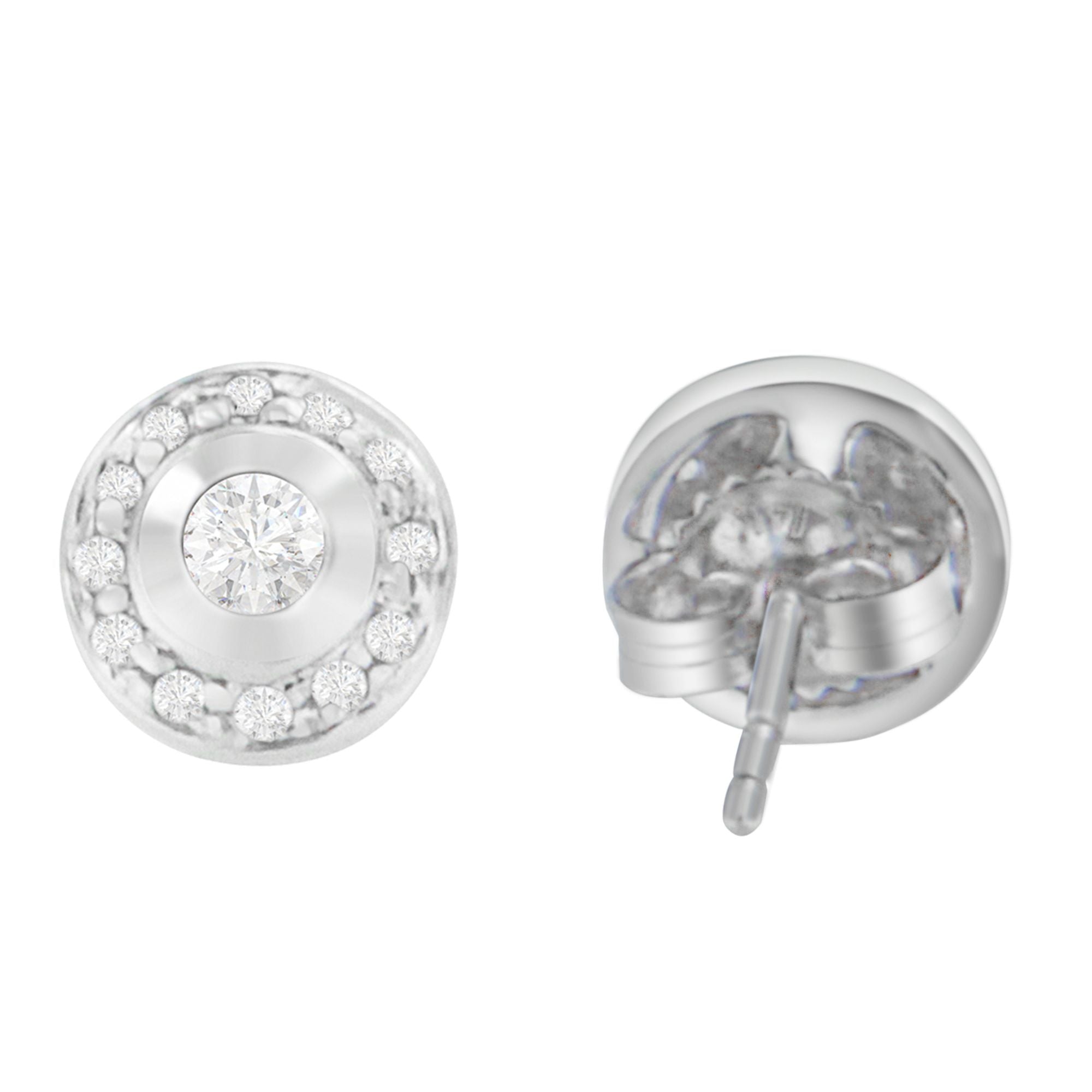14K White Gold 1/3 cttw Round Cut Diamond Earrings H-I, SI2-I1 on sale at MyriadMart