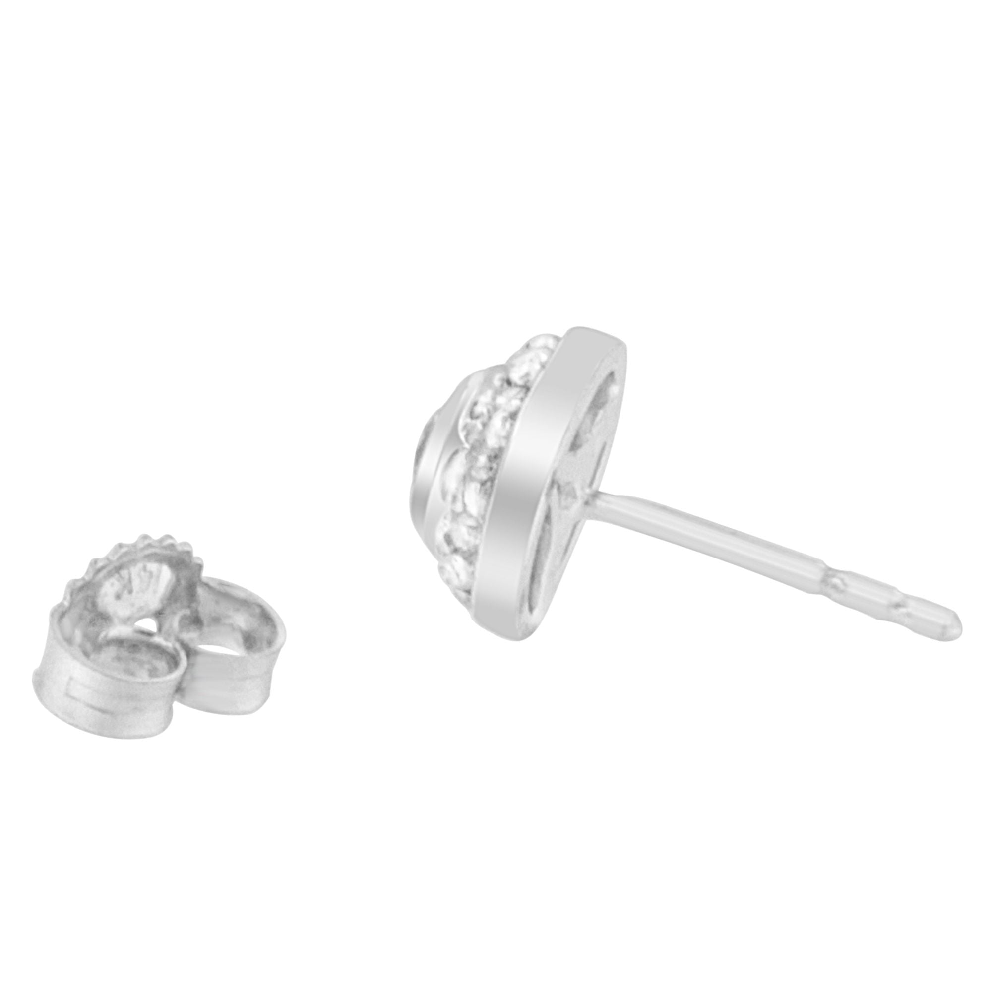14K White Gold 1/3 cttw Round Cut Diamond Earrings H-I, SI2-I1 on sale at MyriadMart