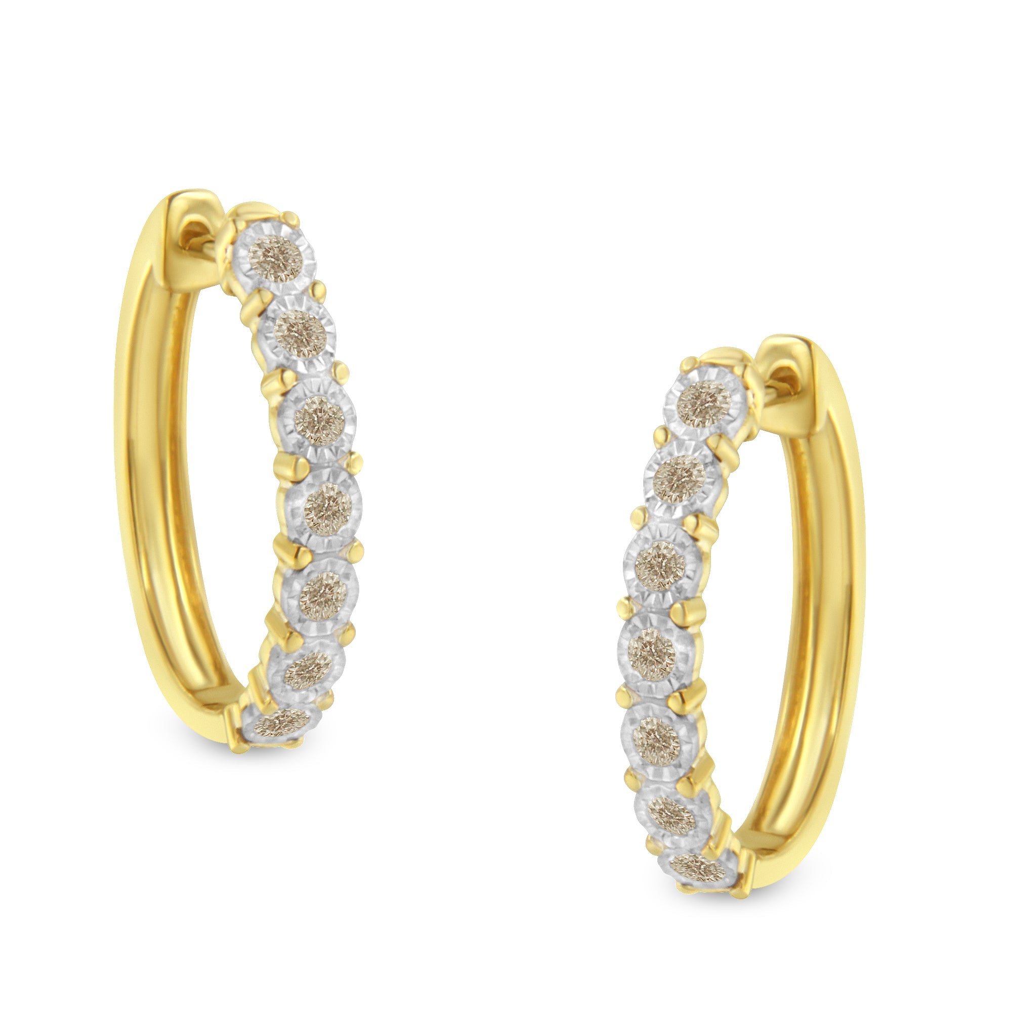 10KT Two-Toned Gold Diamond Hoop Earring 1/2 cttw, J-K Color, I2-I3 Clarity on sale at MyriadMart
