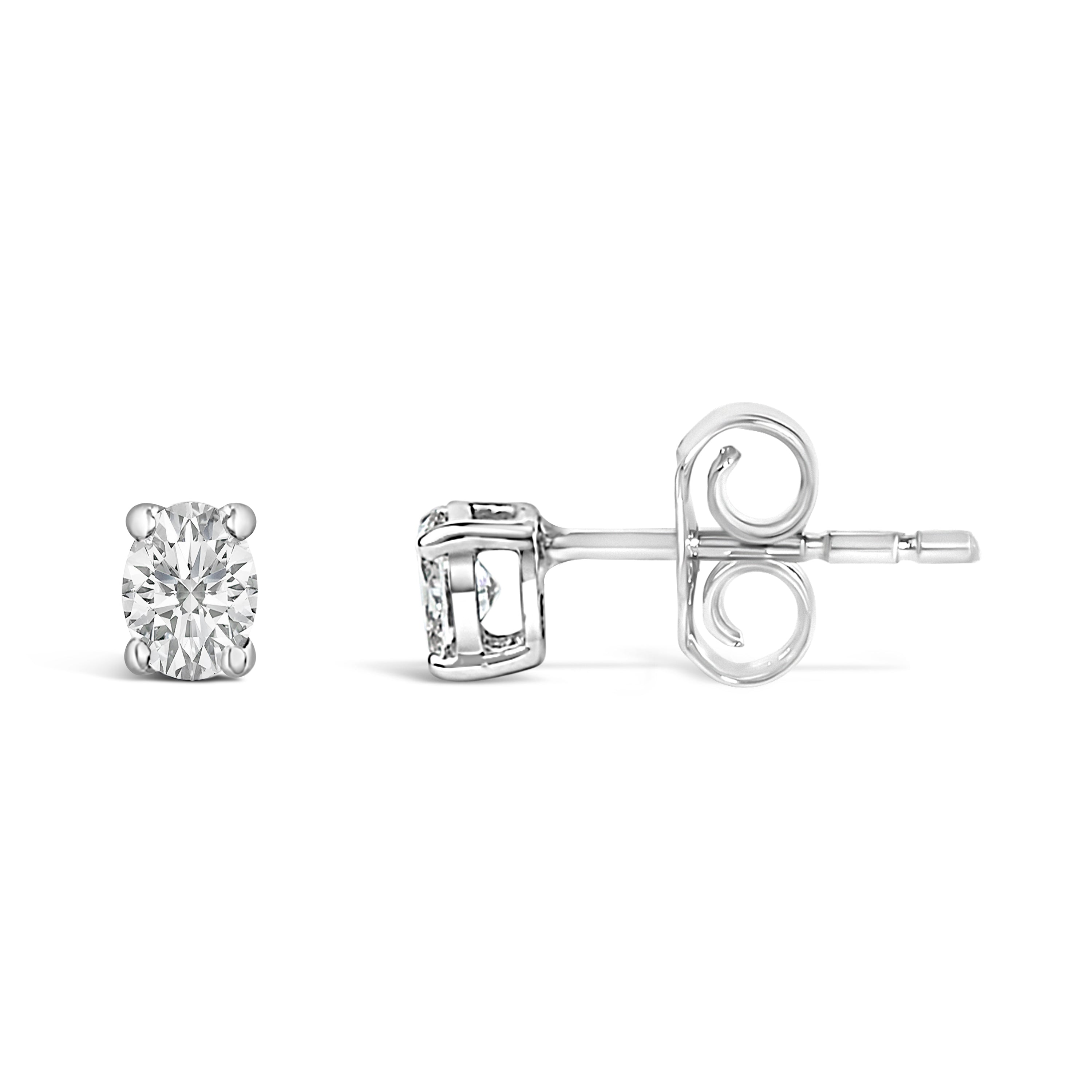 14K White Gold 1/4 Ctw Oval Lab-Grown Diamond Solitaire Stud Earrings on sale at MyriadMart