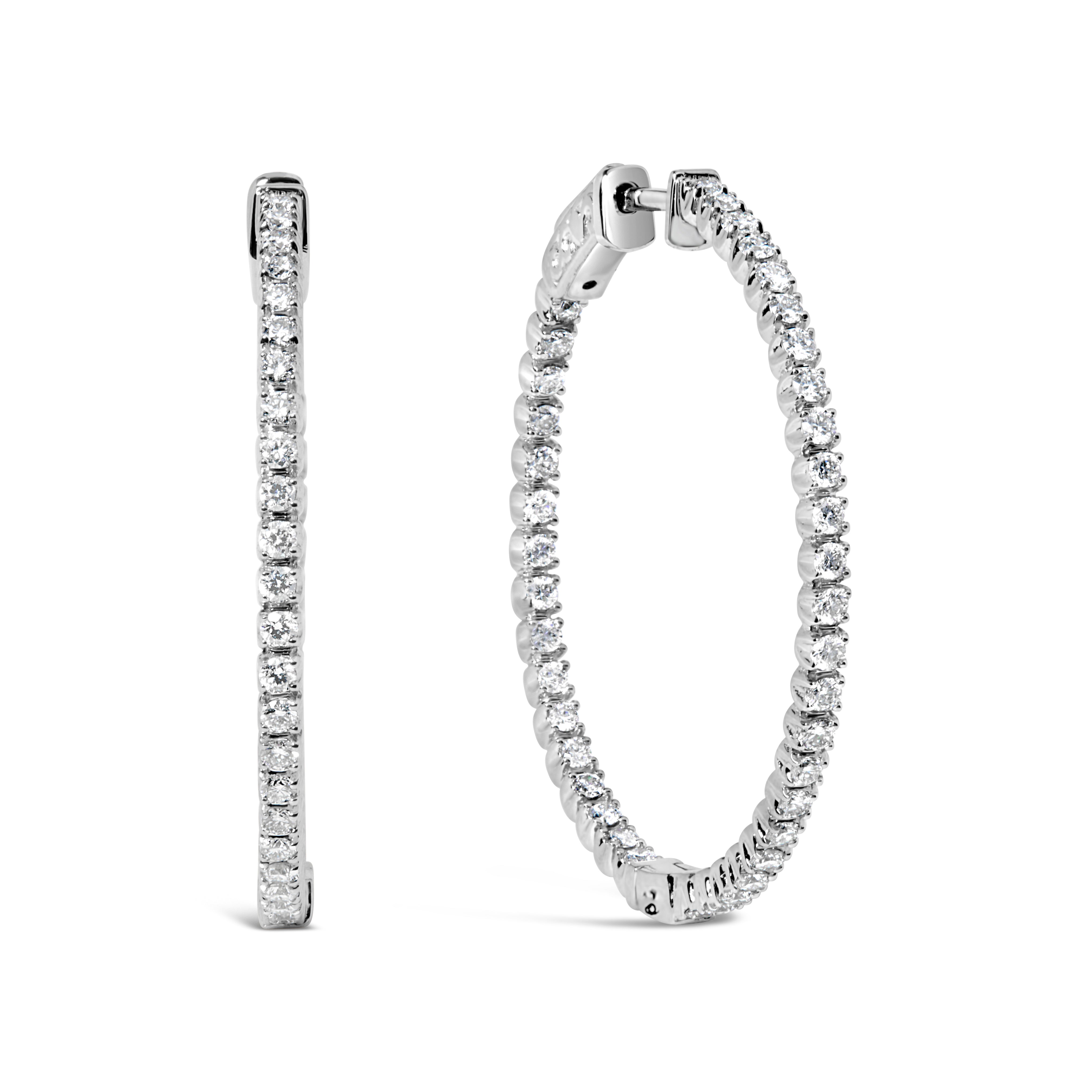 14K White Gold 1 1/2 Cttw Lab Grown Diamond Inside Out Hoop Earrings G-H Color, VS2-SI1 Clarity on sale at MyriadMart