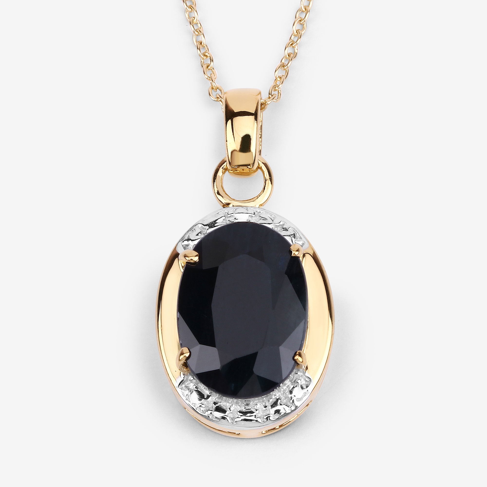 7.50 Carat Genuine Black Sapphire .925 Sterling Silver Pendant on sale at MyriadMart