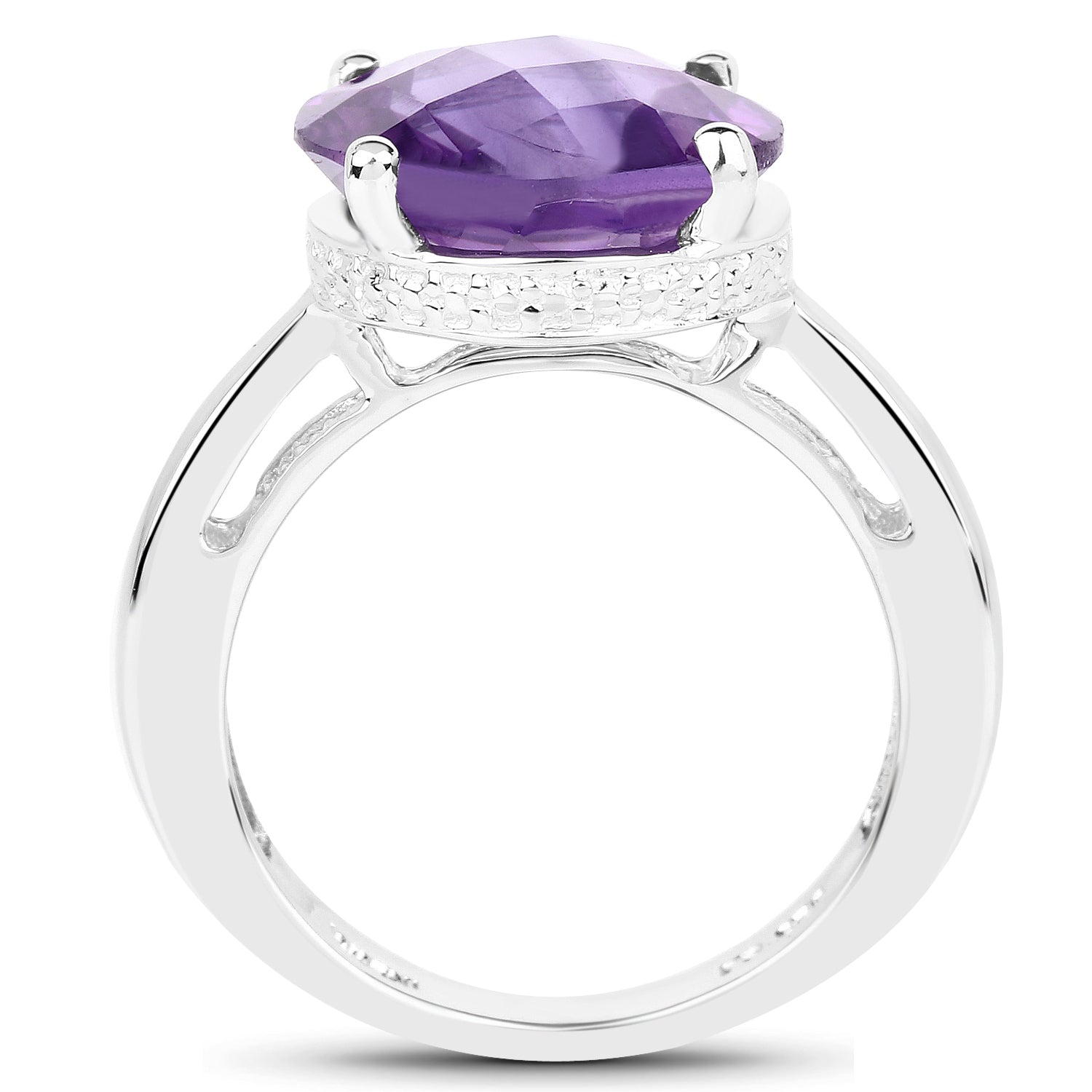 5.60 Carat Genuine Amethyst .925 Sterling Silver Ring on sale at MyriadMart