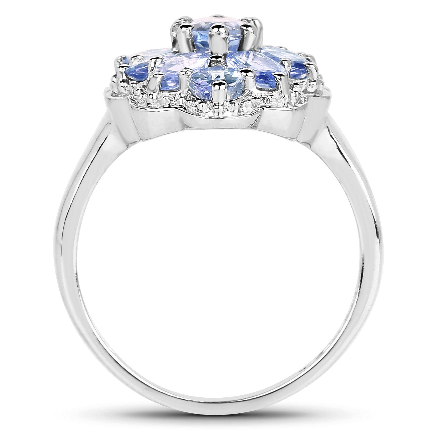2.46 Carat Genuine Tanzanite .925 Sterling Silver Ring on sale at MyriadMart