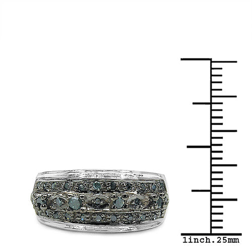 0.27 Carat Genuine Blue Diamond .925 Sterling Silver Ring on sale at MyriadMart