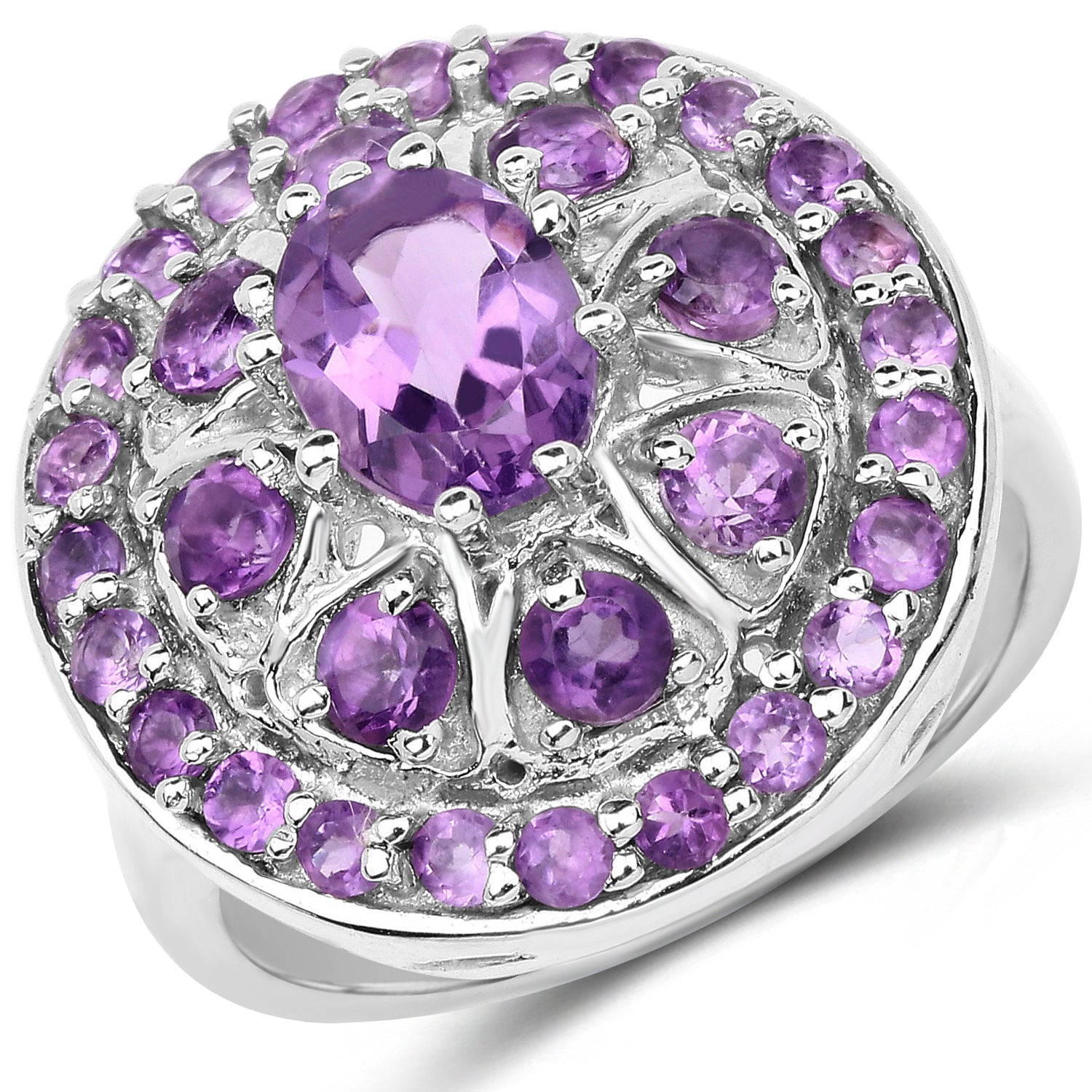 2.67 Carat Genuine Amethyst .925 Sterling Silver Ring on sale at MyriadMart