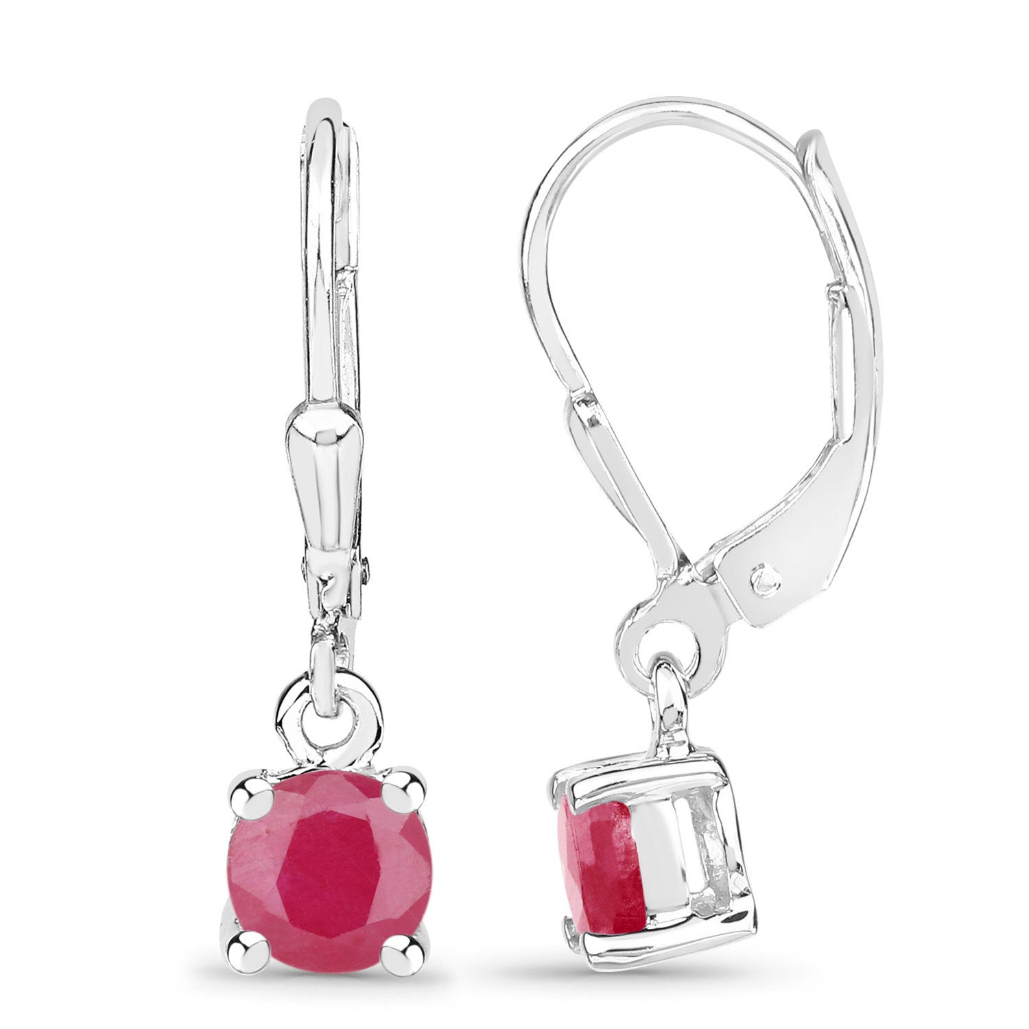 1.20 Carat Genuine Ruby .925 Sterling Silver Earrings on sale at MyriadMart