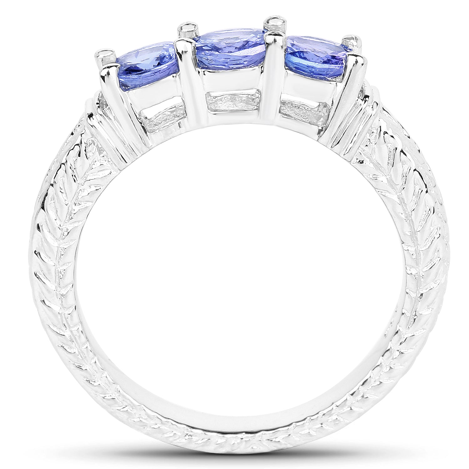 1.11 Carat Genuine Tanzanite .925 Sterling Silver Ring on sale at MyriadMart