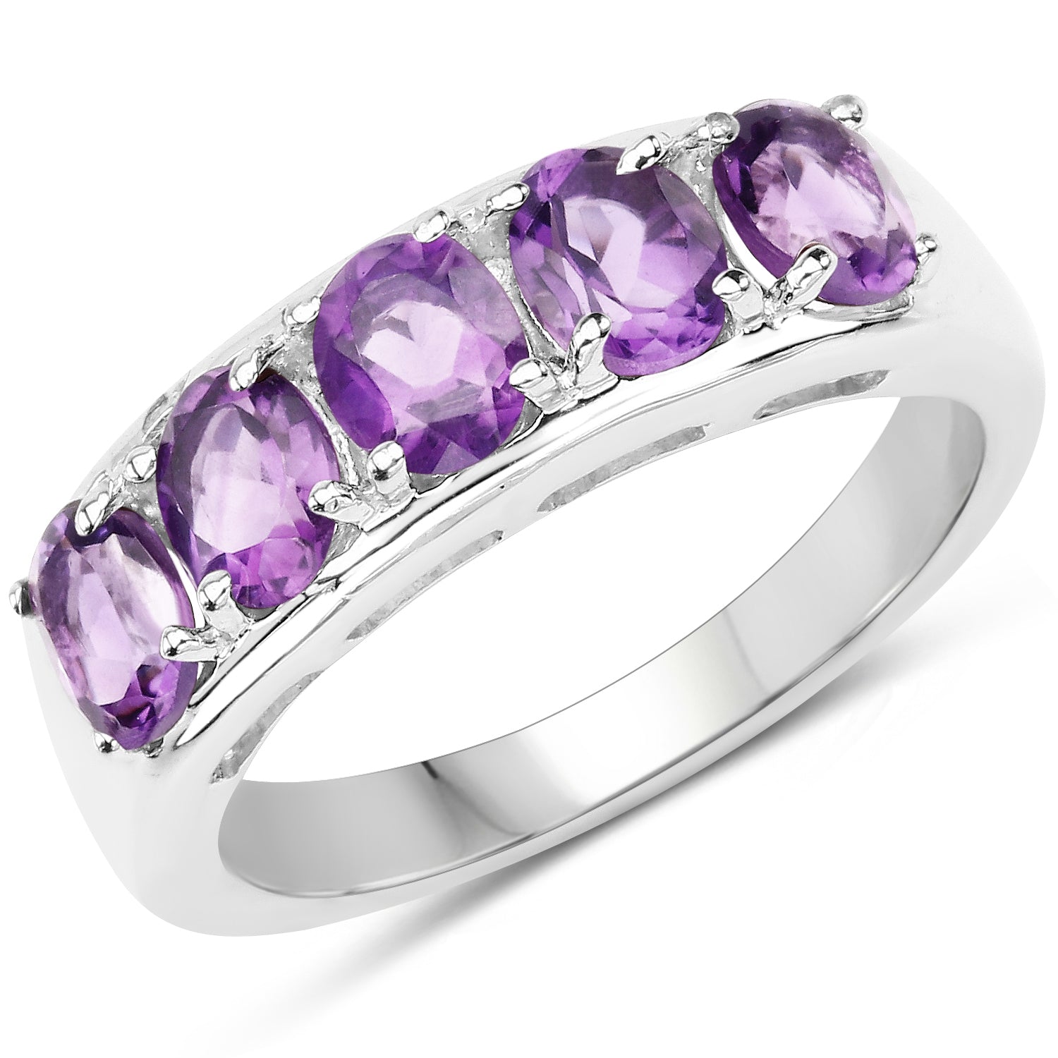 1.70 Carat Genuine Amethyst .925 Sterling Silver Ring on sale at MyriadMart