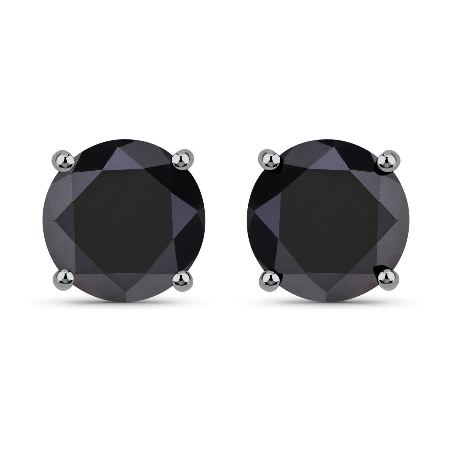 4.91 Carat Genuine Black Diamond 14K White Gold Earrings on sale at MyriadMart