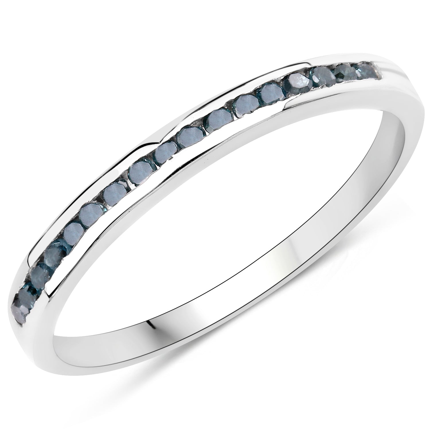 0.20 Carat Genuine Blue Diamond .925 Sterling Silver Ring on sale at MyriadMart