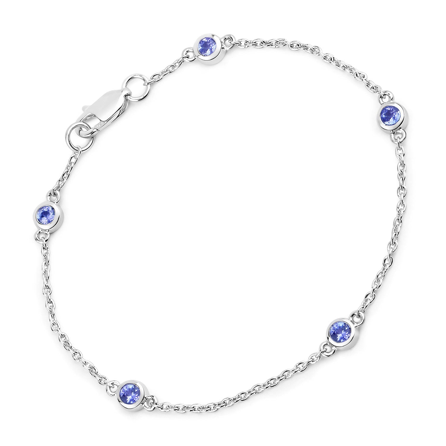 0.50 Carat Genuine Tanzanite .925 Sterling Silver Bracelet on sale at MyriadMart