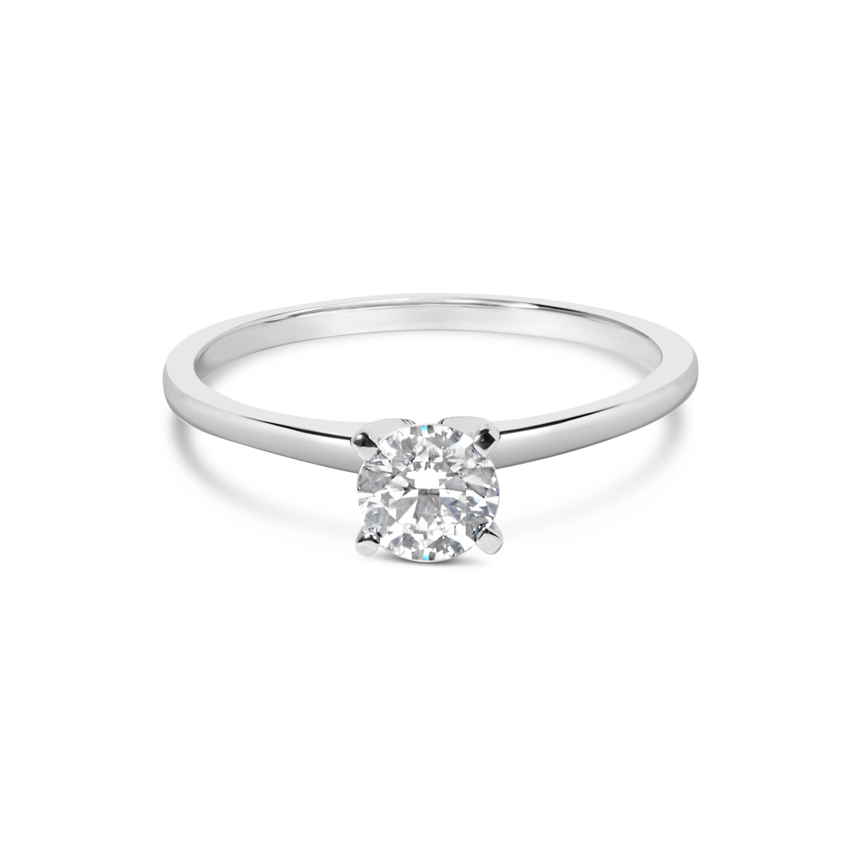 14K White Gold 1/2 Cttw Round Lab Grown Diamond 4 Prong Solitaire Engagement Ring F-G Color, VS2-SI1 Clarity - Size 7 on sale at MyriadMart