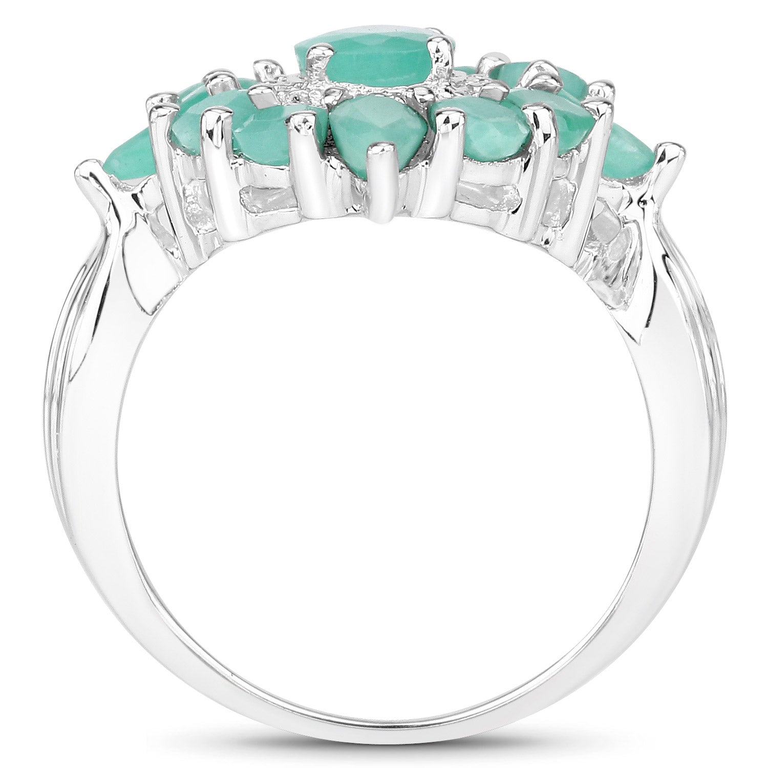 2.37 Carat Genuine Emerald .925 Sterling Silver Ring on sale at MyriadMart