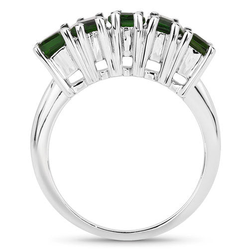 3.25 Carat Genuine Chrome Diopside .925 Sterling Silver Ring on sale at MyriadMart