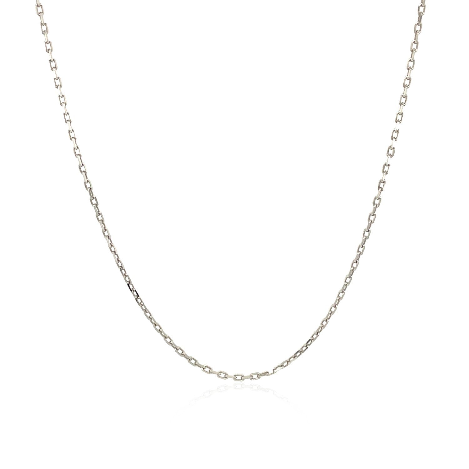 Sterling Silver Rhodium Plated Cable Chain 1.1mm on sale at MyriadMart