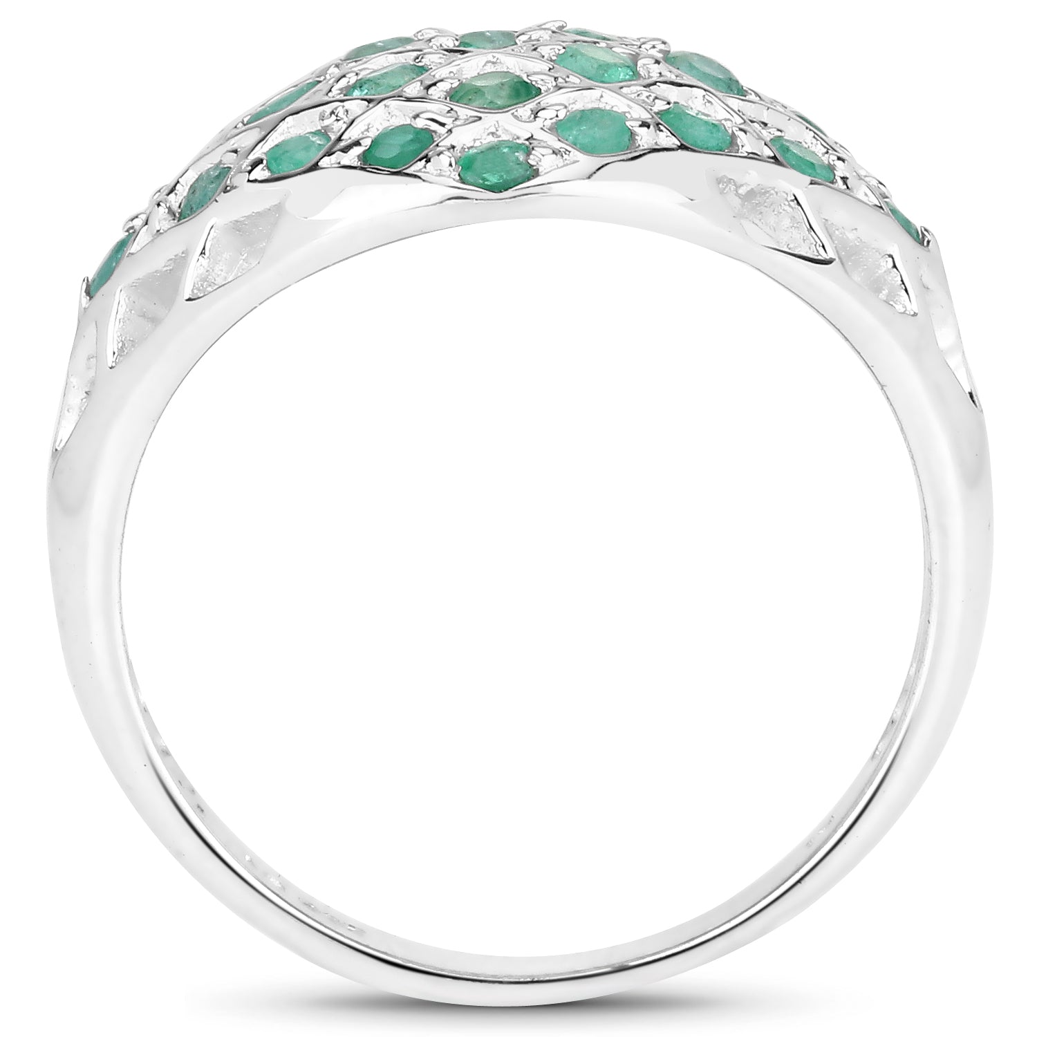 0.90 Carat Genuine Emerald .925 Sterling Silver Ring on sale at MyriadMart