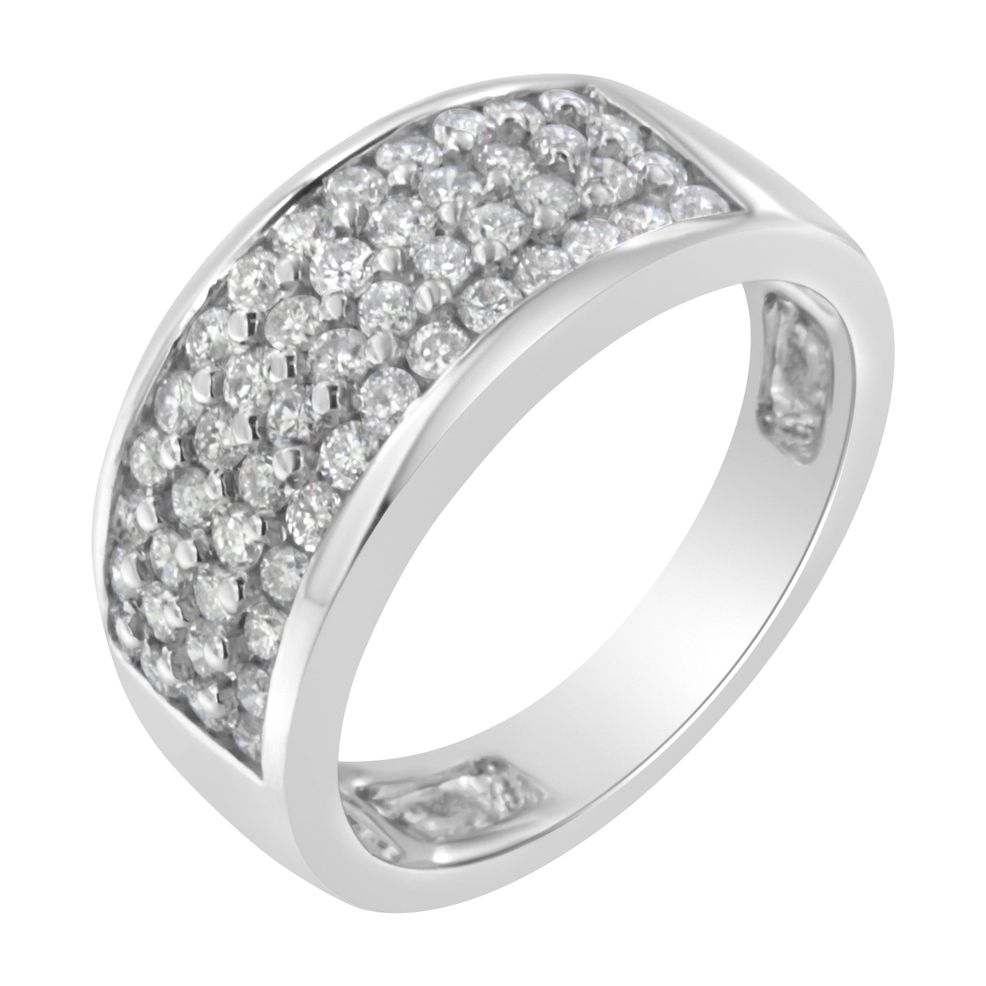 14K White Gold Round Cut Diamond Ring 1.0 Cttw, H-I Color, SI2-I1 Clarity - Size 6-1/2 on sale at MyriadMart