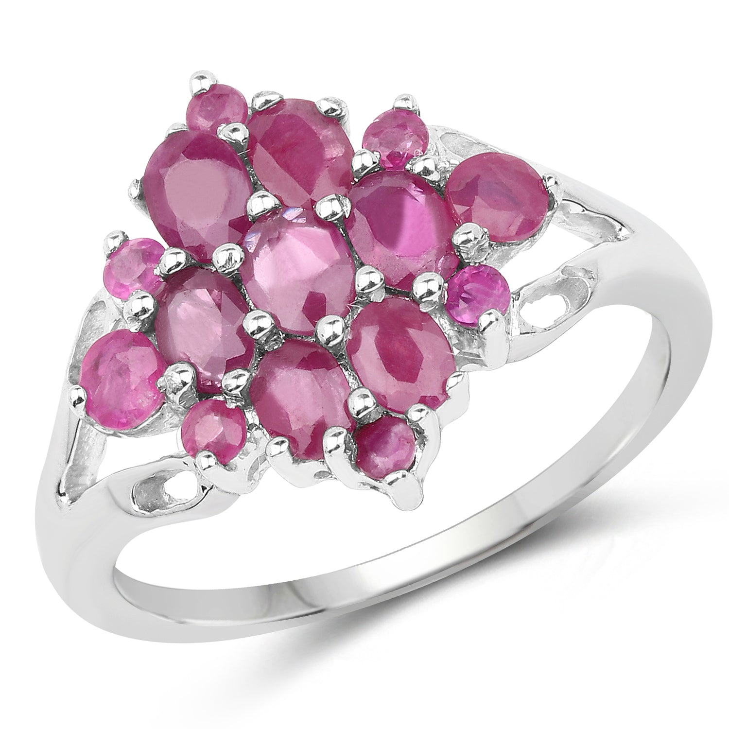 2.10 Carat Genuine Ruby .925 Sterling Silver Ring on sale at MyriadMart