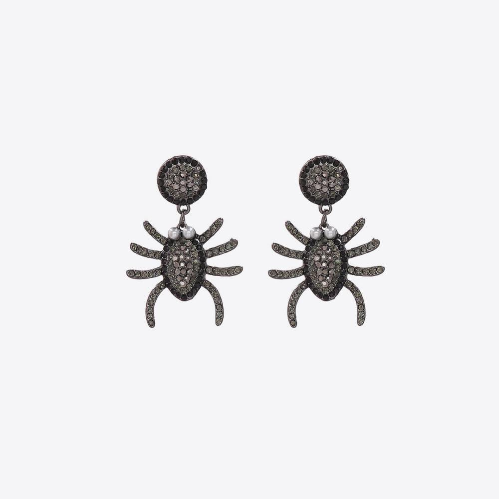 Spider Rhinestone Alloy Earrings - MyriadMart