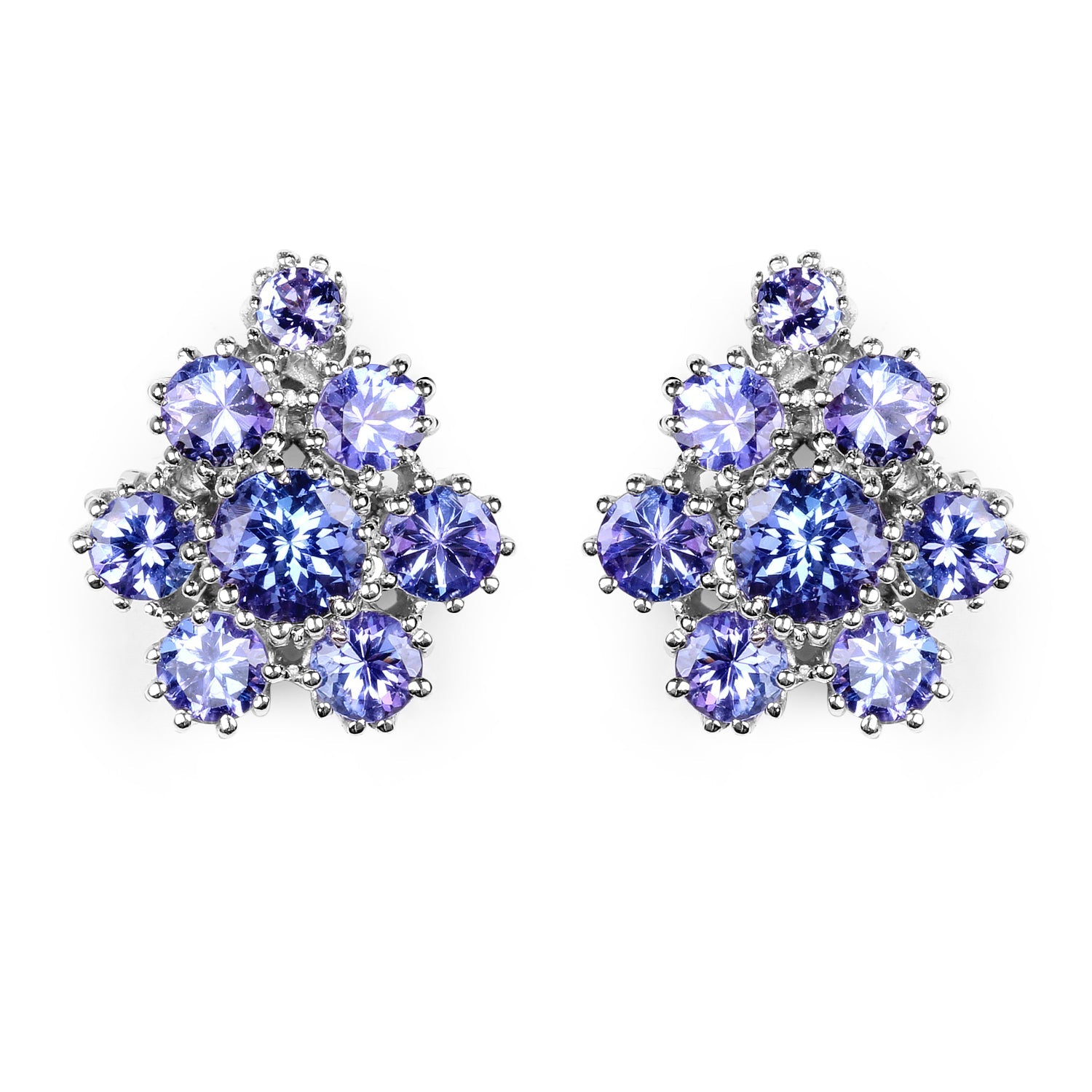4.26 Carat Genuine Tanzanite .925 Sterling Silver Earrings on sale at MyriadMart