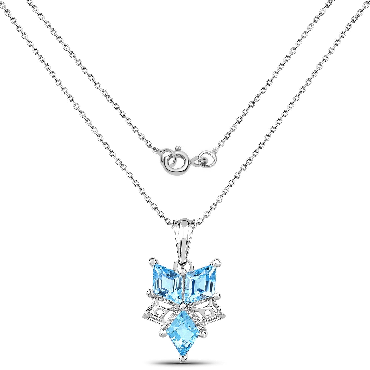 4.65 Carat Genuine Blue Topaz .925 Sterling Silver Pendant on sale at MyriadMart