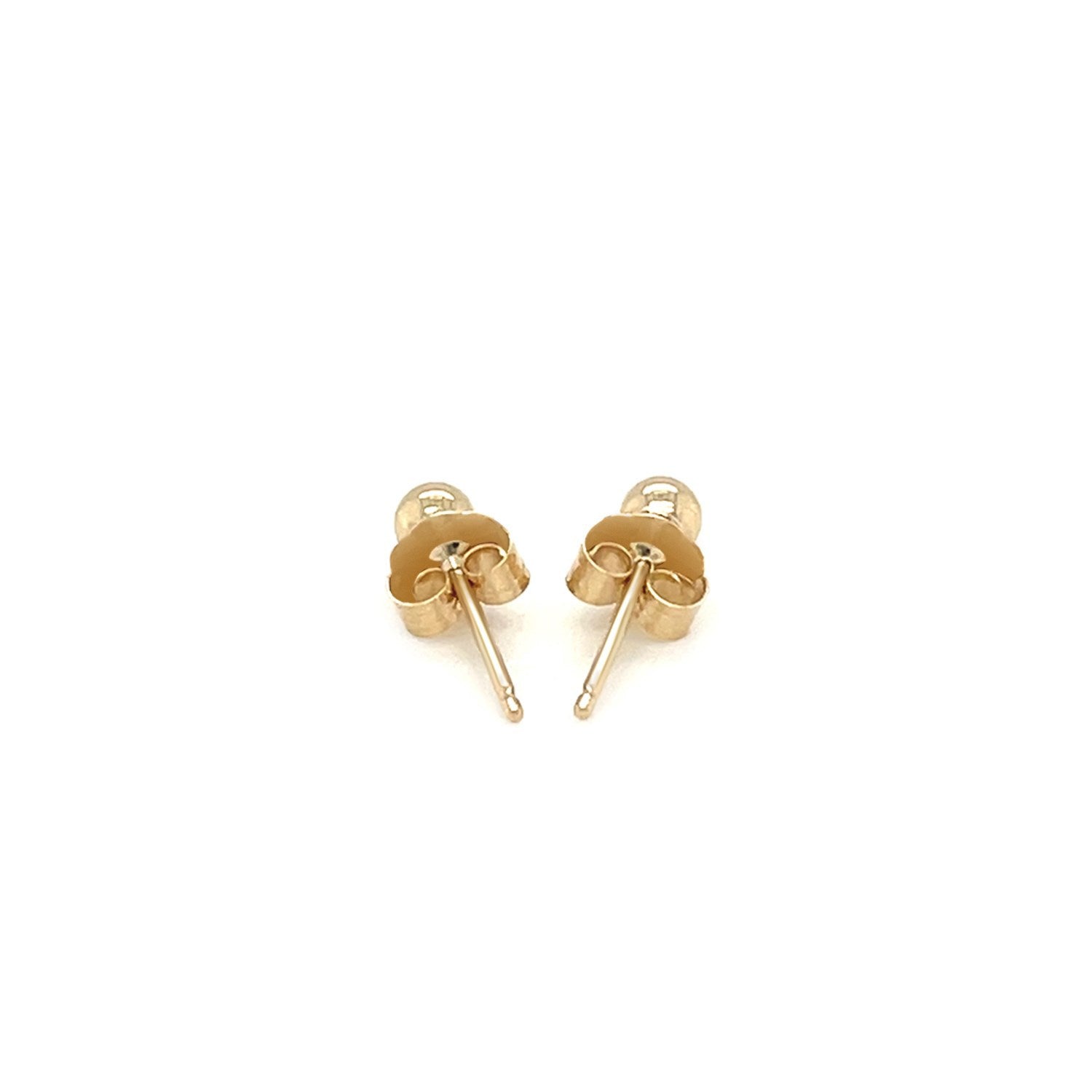 14k Yellow Gold Polished Round Stud Earrings on sale at MyriadMart
