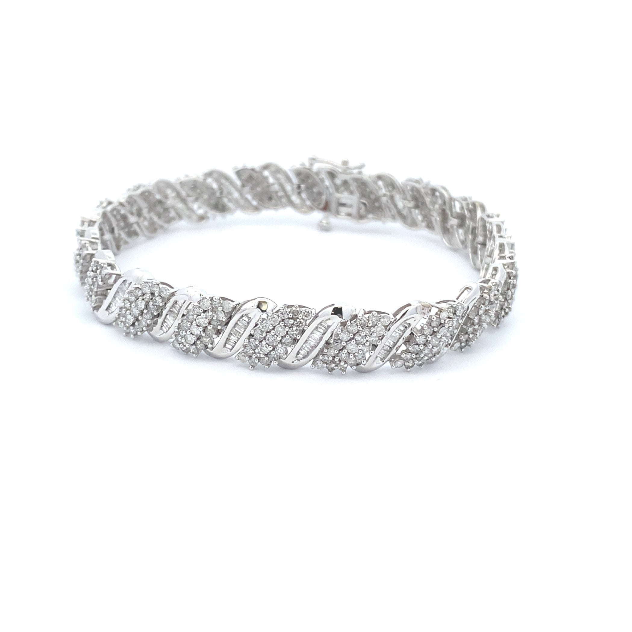 5.00ct Diamond Tennis Bracelet 10KT White Gold on sale at MyriadMart