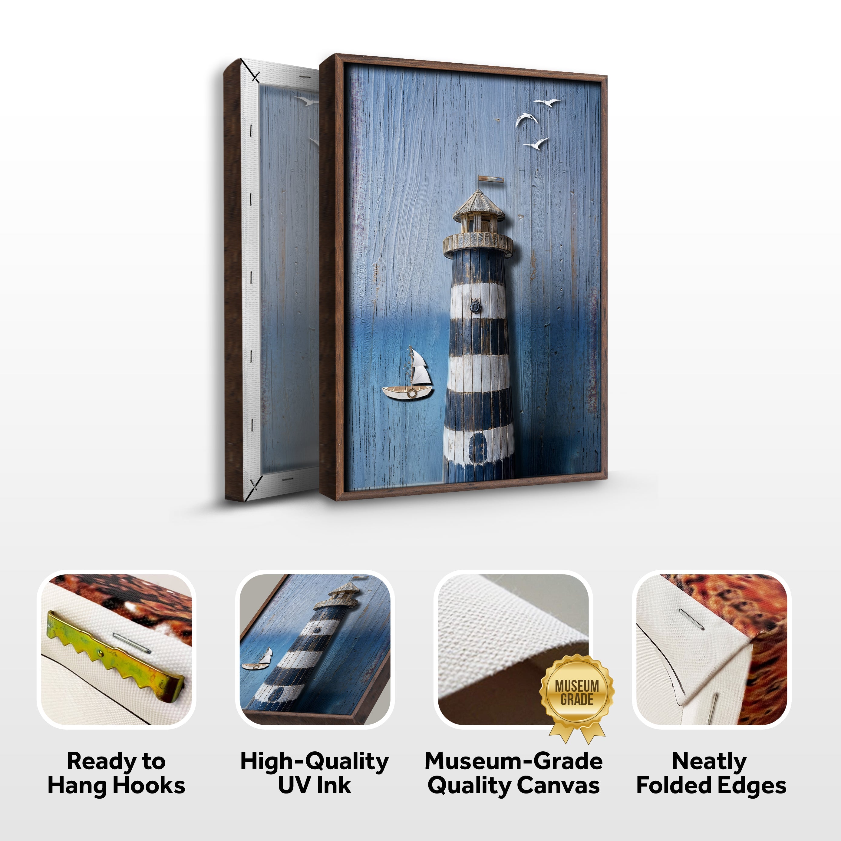 Wooden Lighthouse Coastal Wall Art III on sale at MyriadMart