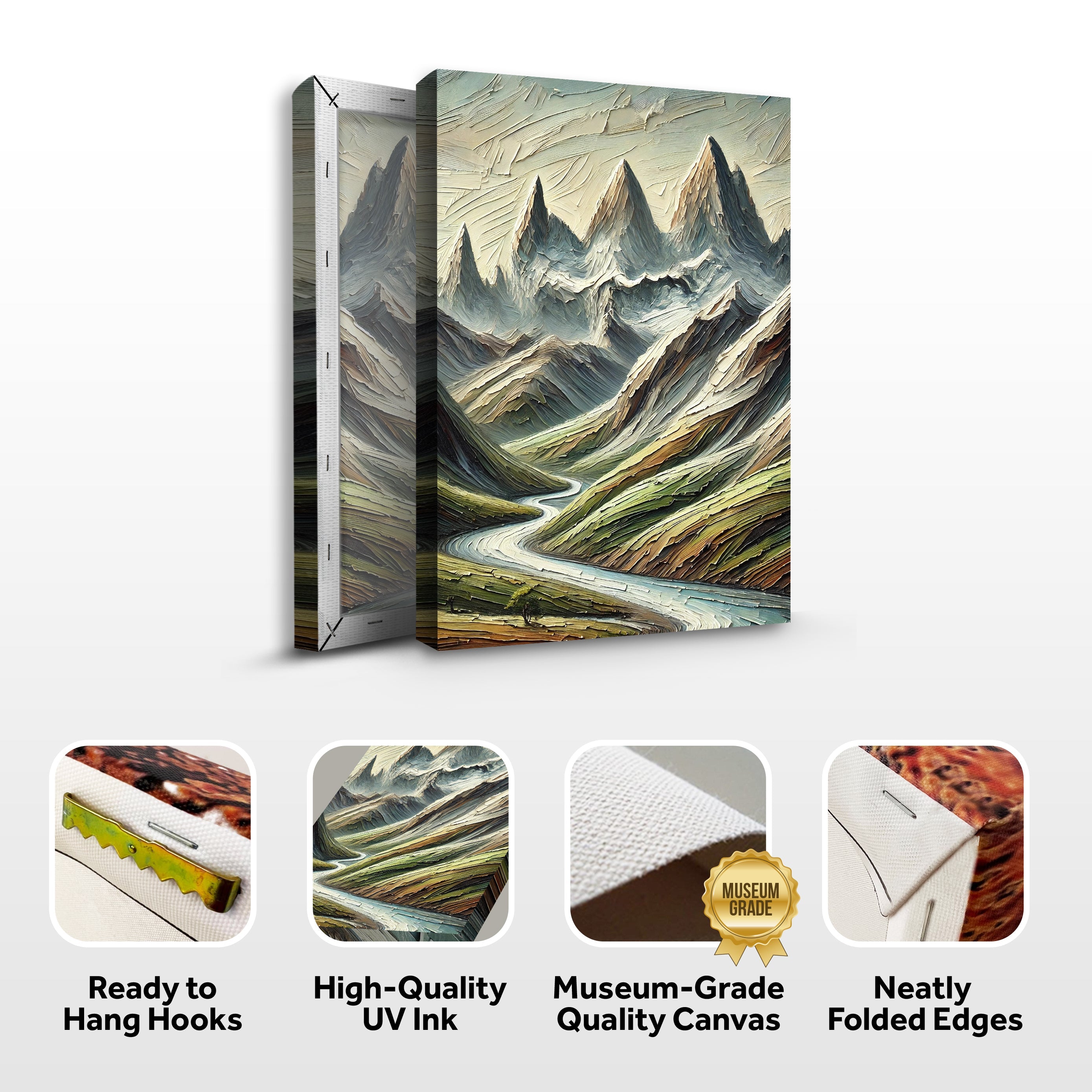 Abstract Mountain and River Landscape Wall Art II on sale at MyriadMart