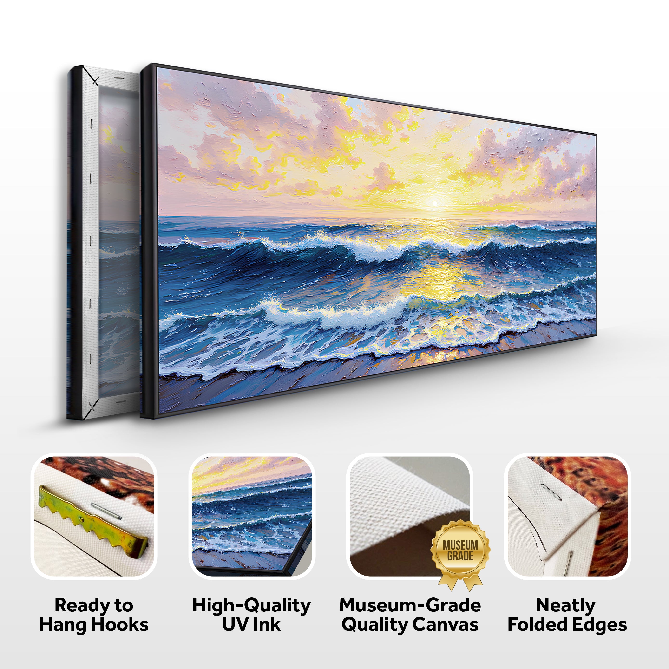 Golden Horizon Impasto Wall Art on sale at MyriadMart