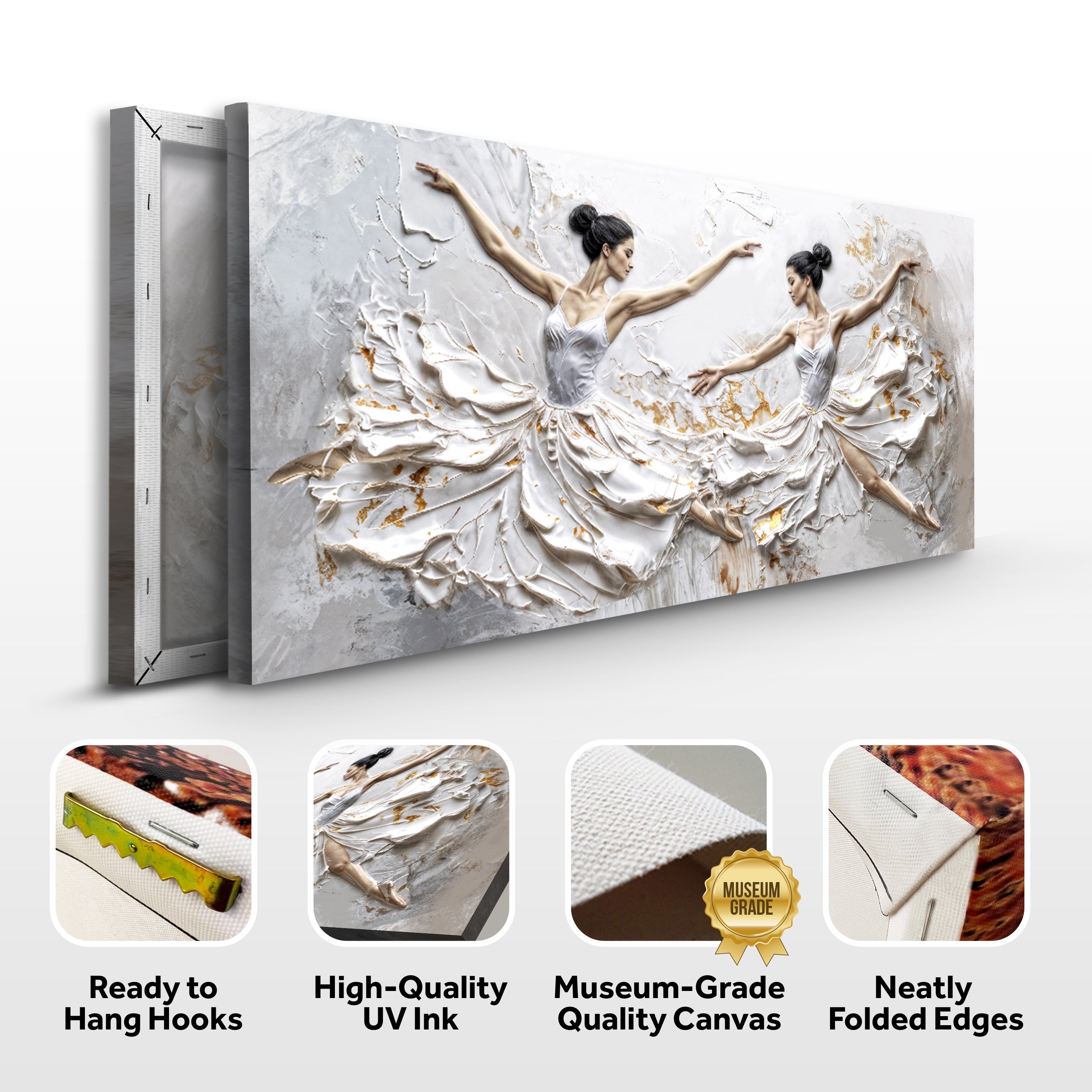 Modern Ethereal Dancers Impasto Wall Art on sale at MyriadMart